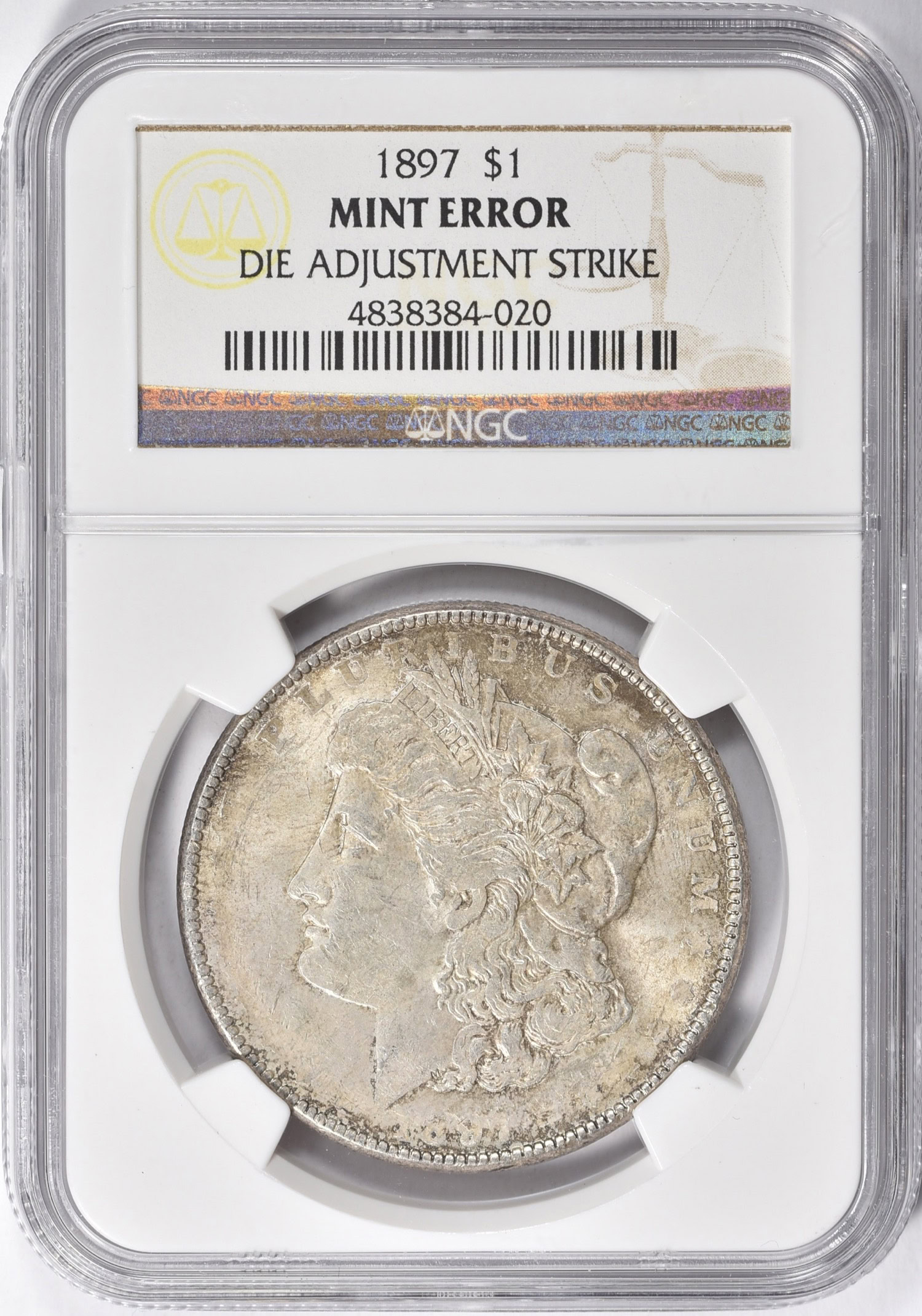 Mint Error 1897 Morgan Silver Dollar Die Adjustment Strike NGC