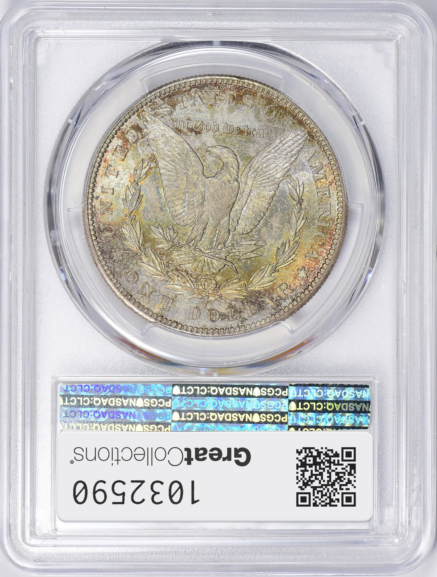 1893-S Morgan Silver Dollar PCGS MS-67 (CAC Green) (Toned) (Ex