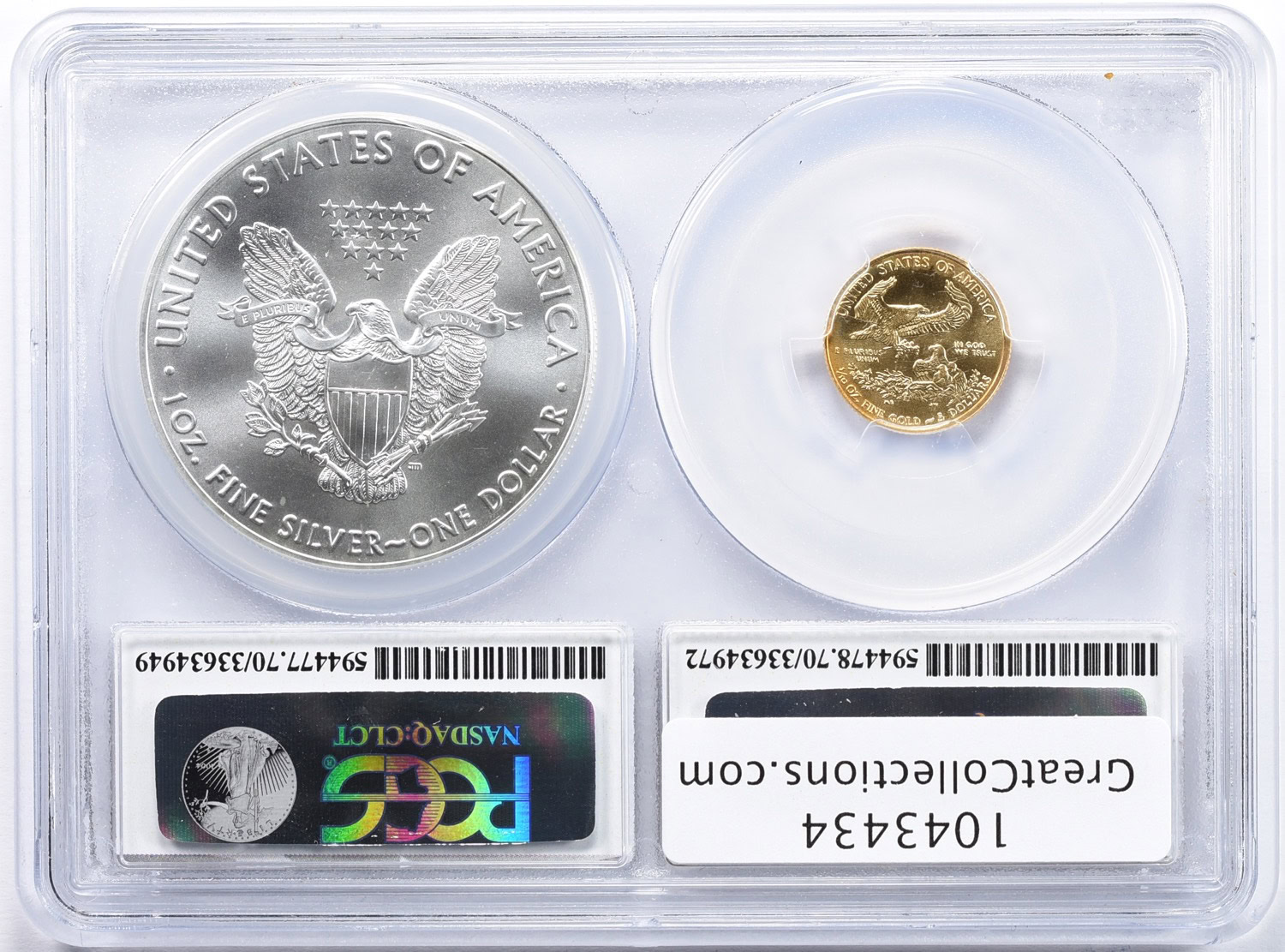 2016 $5 Tenth-Ounce Gold American Eagle and $1 Silver Eagle