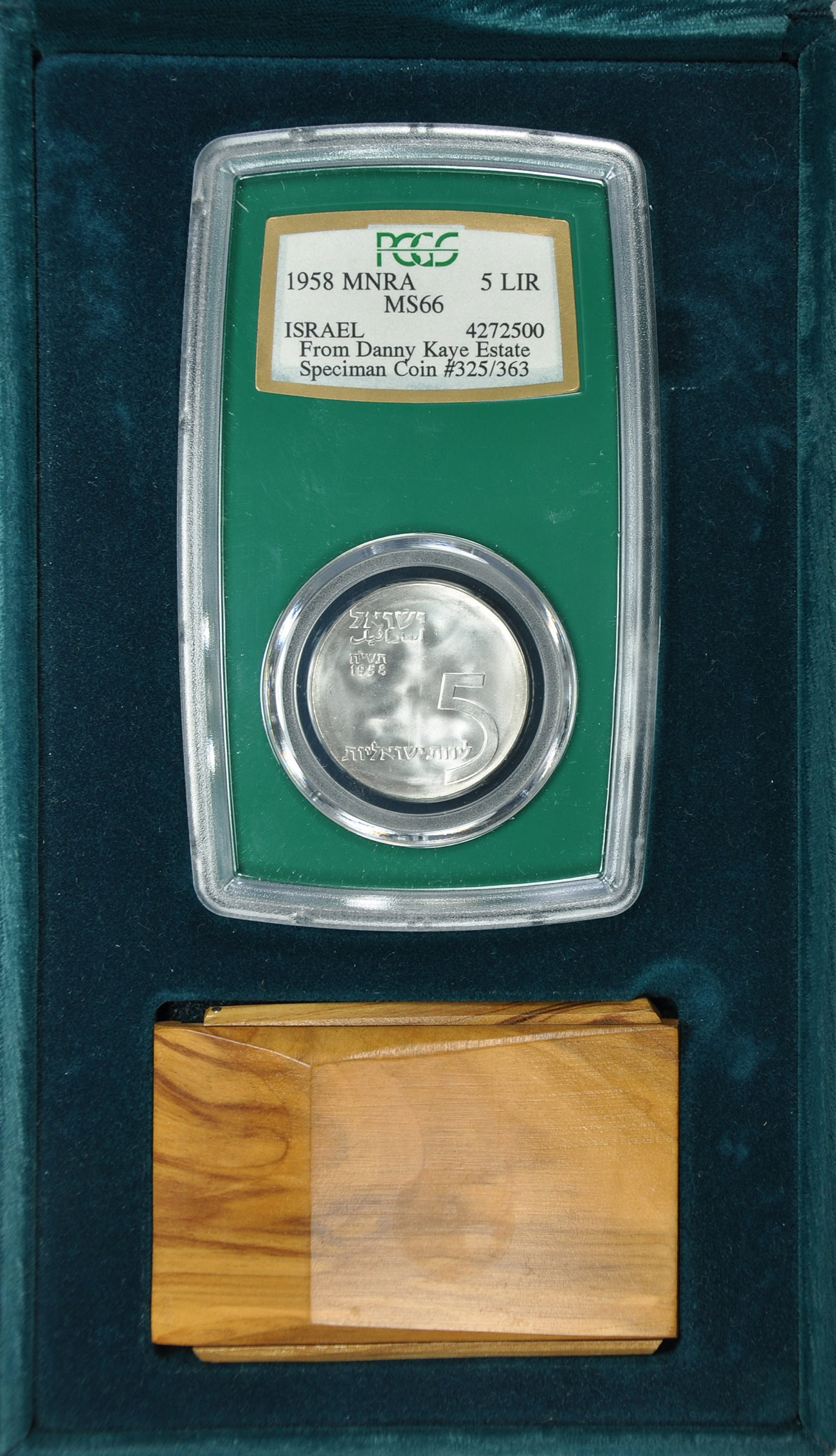 Israel 1958 Silver 5 Lirot PCGS MS-66 Speciman Coin #325/363 (PCGS