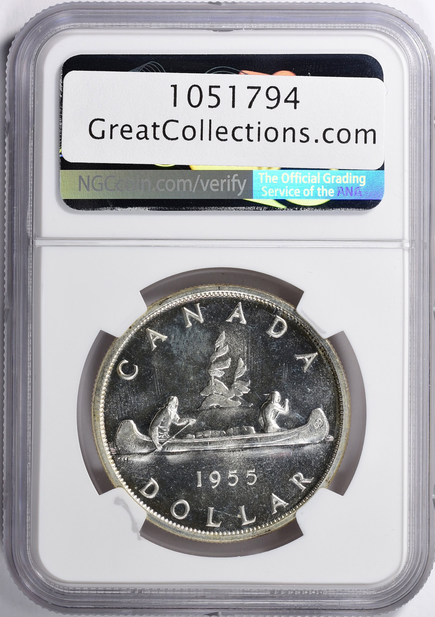 エルカザドール 沈没船 引揚品 財宝 2レアル 銀貨 NGC 希少品ピラーダラー Canada 1955 Silver Dollar KM-54 NGC PL-66 (Item 1051794