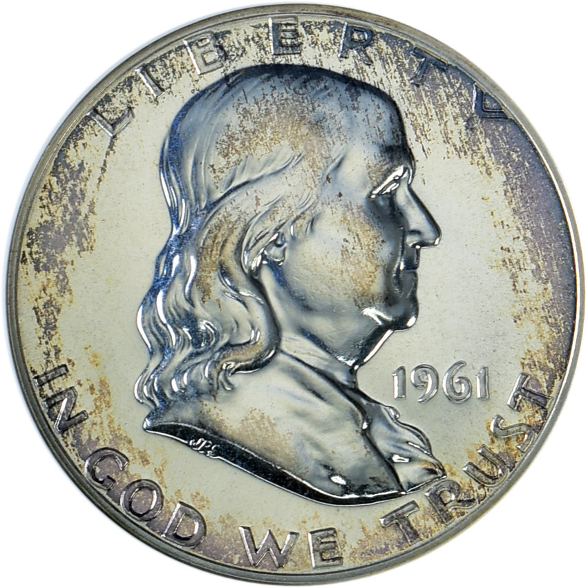 1961 Franklin Half Dollar Doubled Die Reverse DDR Die 2 ANACS
