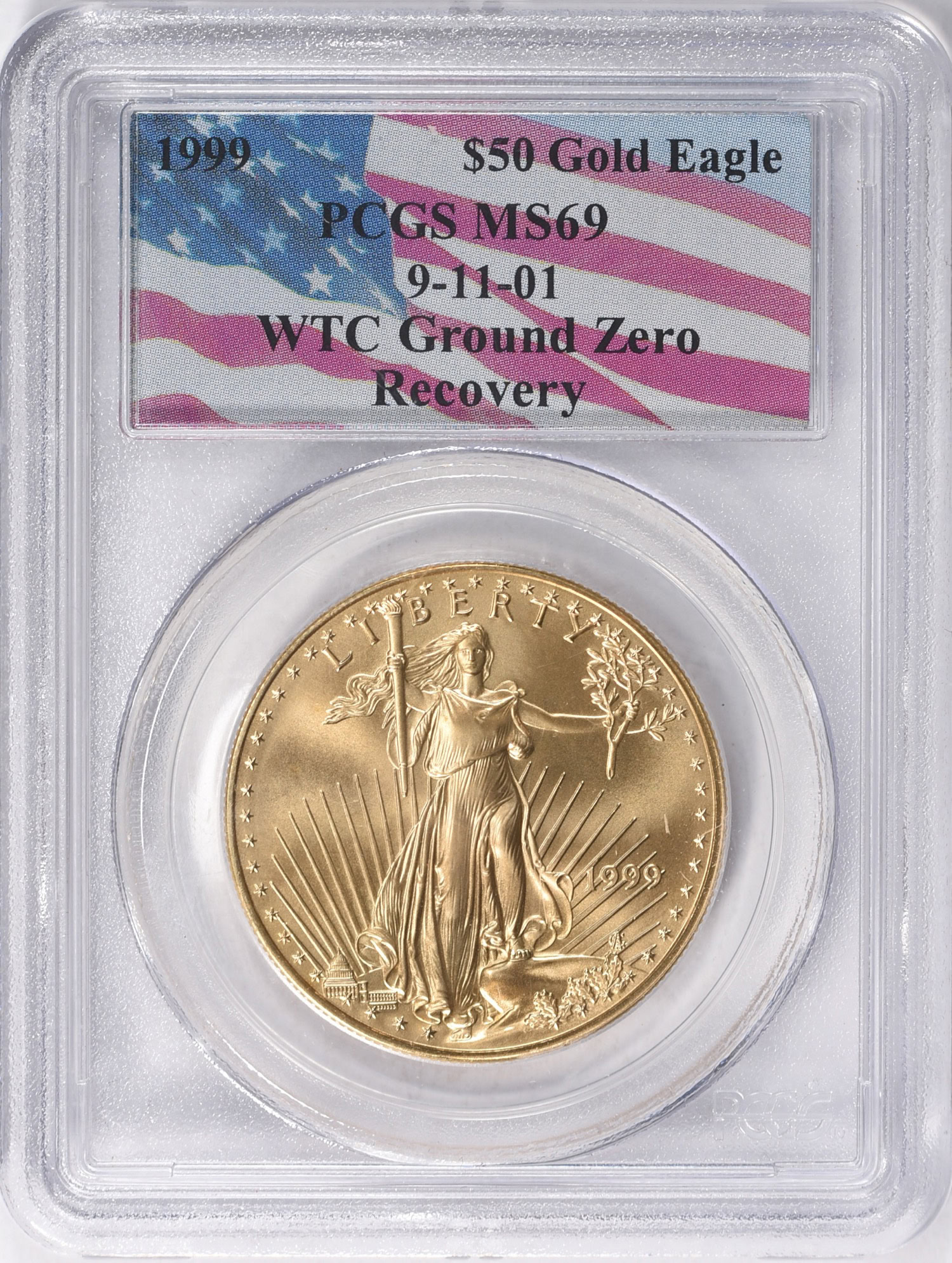 1999 $50 One-Ounce Gold American Eagle WTC World Trade Center