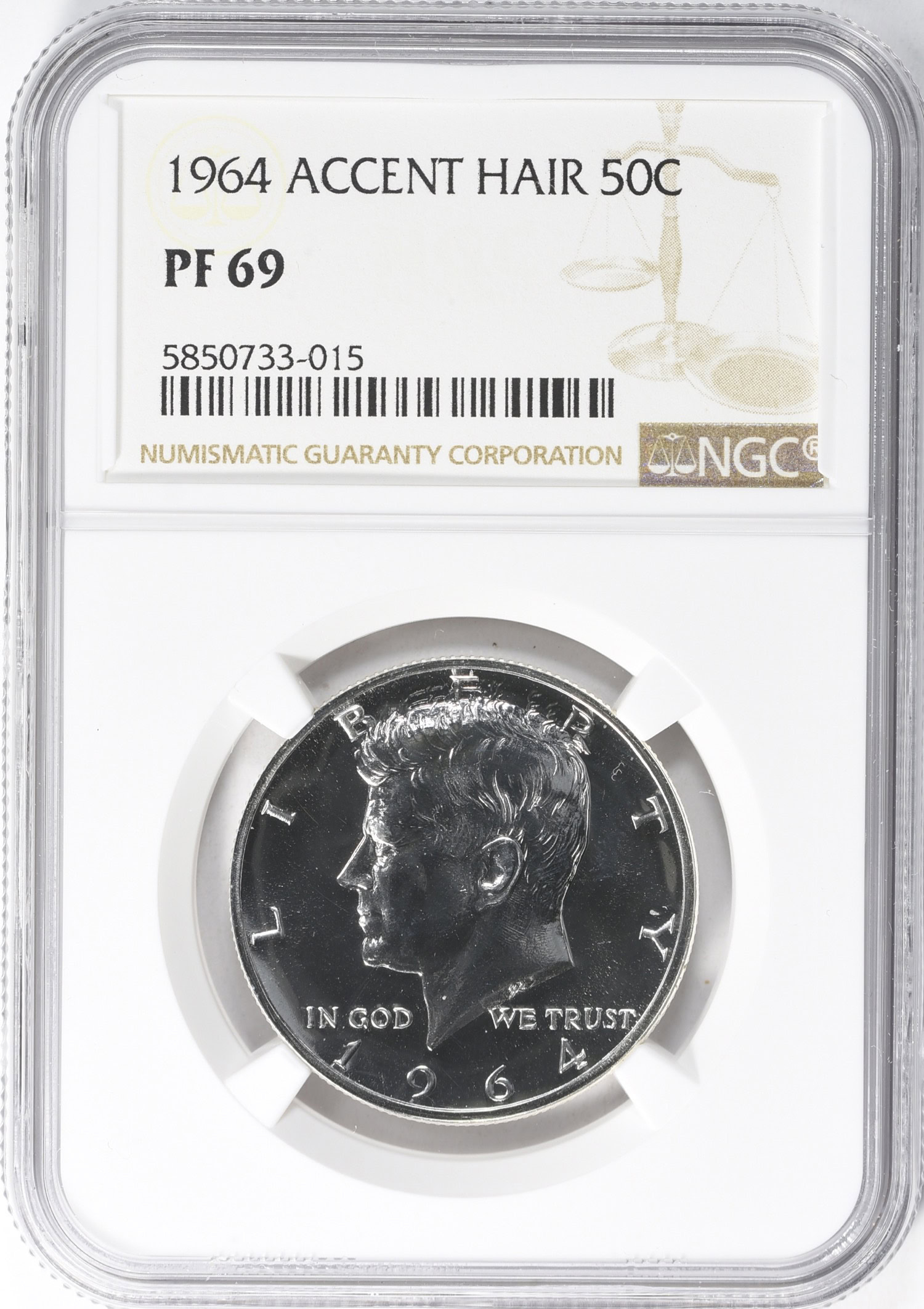 1964 Kennedy Half Dollar Accented Hair NGC Proof-69 (Item 1081164 ...