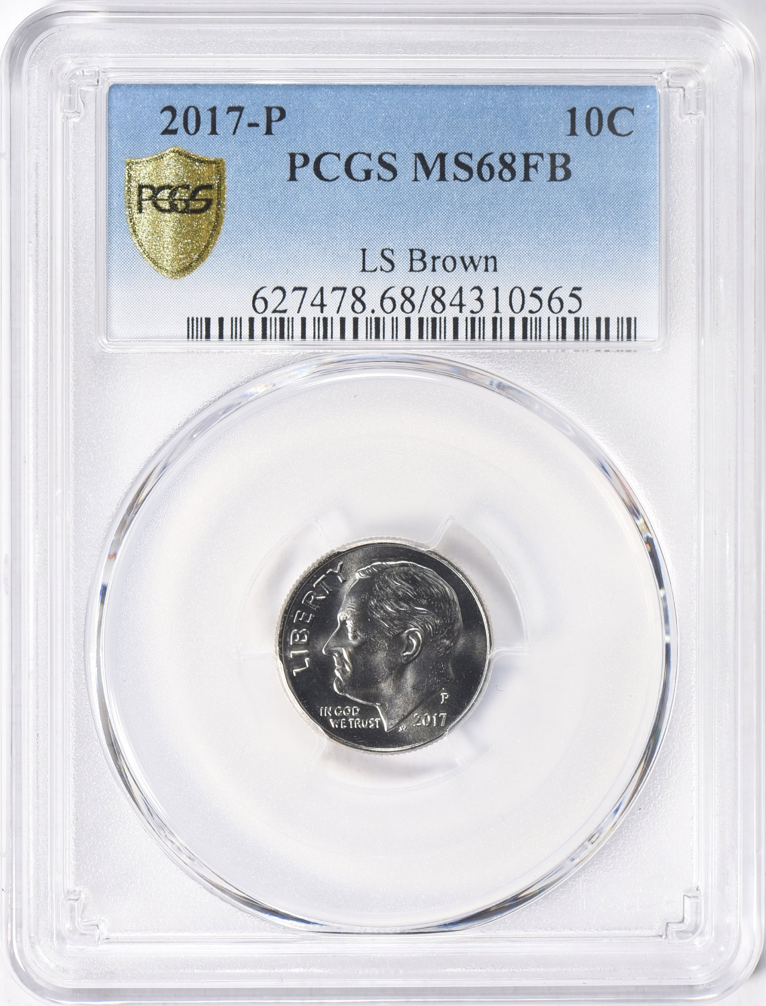 2017-P Roosevelt Dime PCGS MS-68 FB (LS Brown Collection) (Item