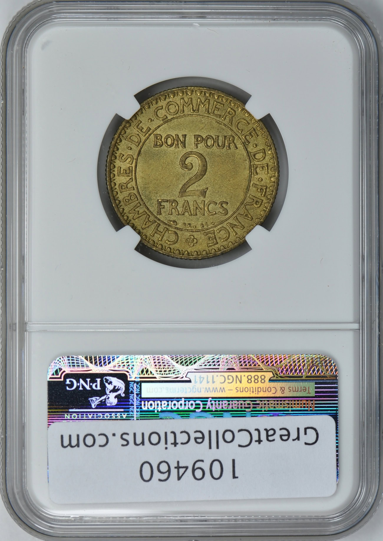 France 1925 2 Francs NGC MS-63 | NGC Cert #3657373-021