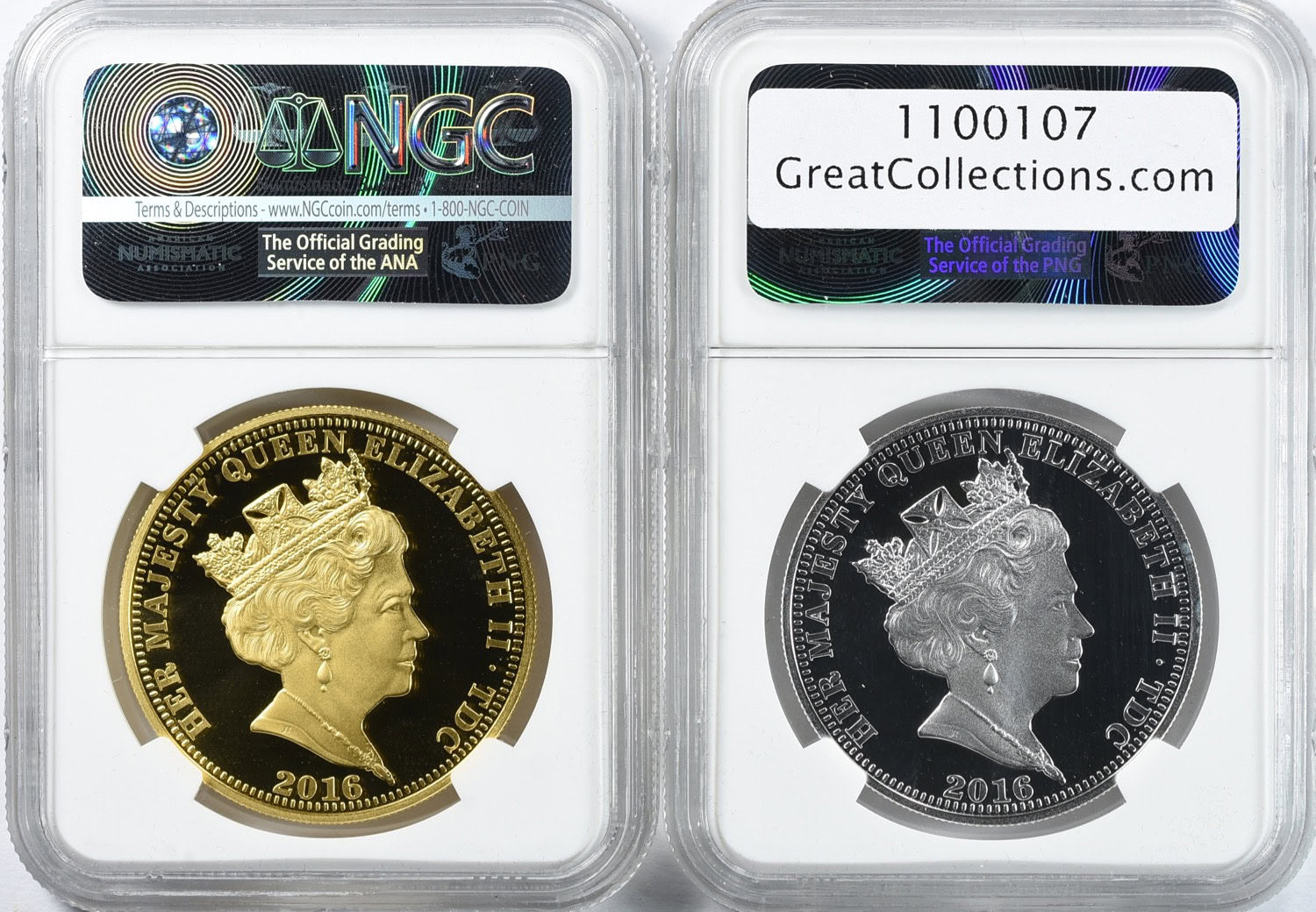 Tristan da Cunha 2016 Silver Crown & Gold 100 Pounds Queen