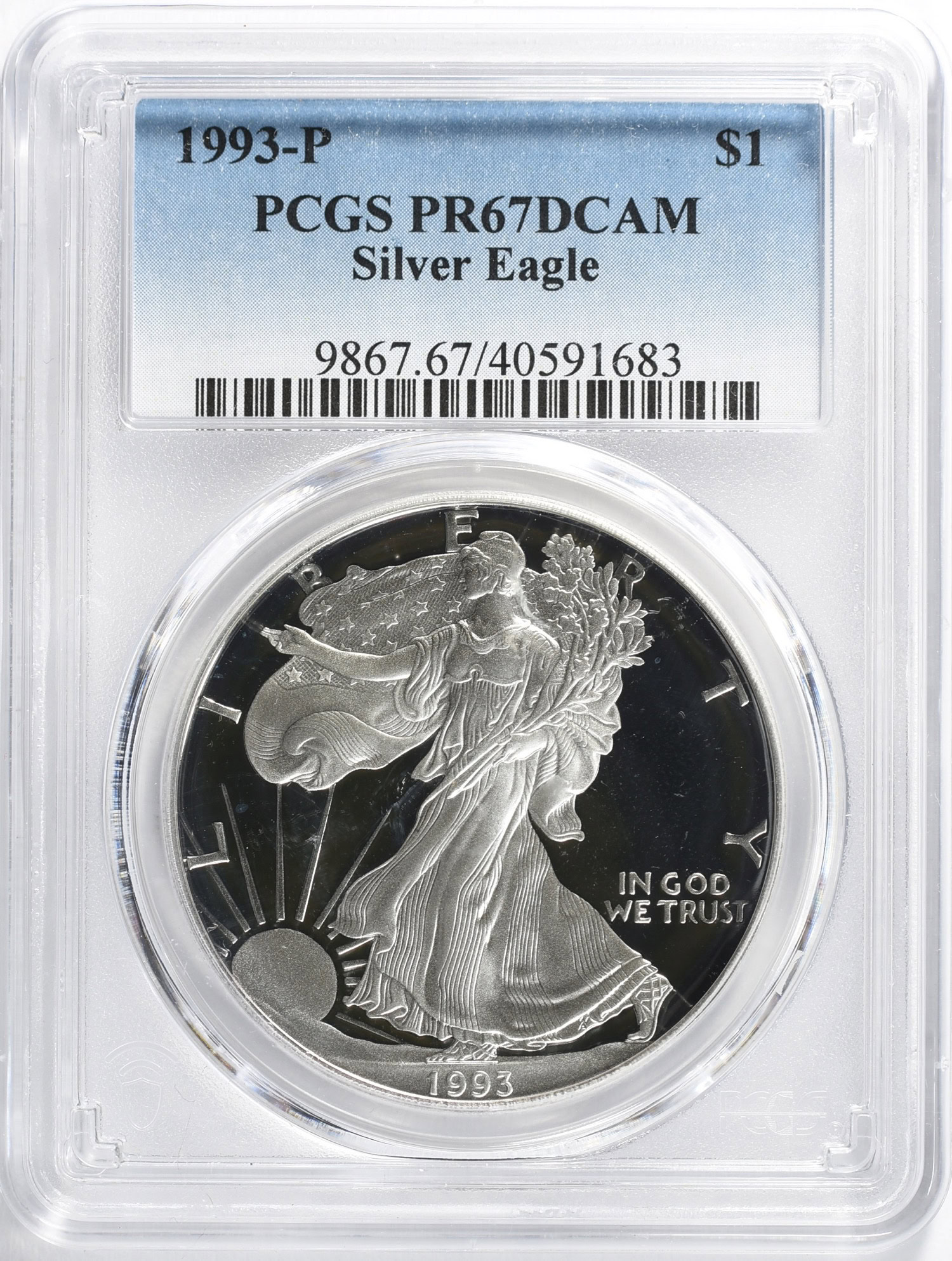 1993-P $1 Silver Eagle PCGS Proof-67 DCAM (Item 1100711