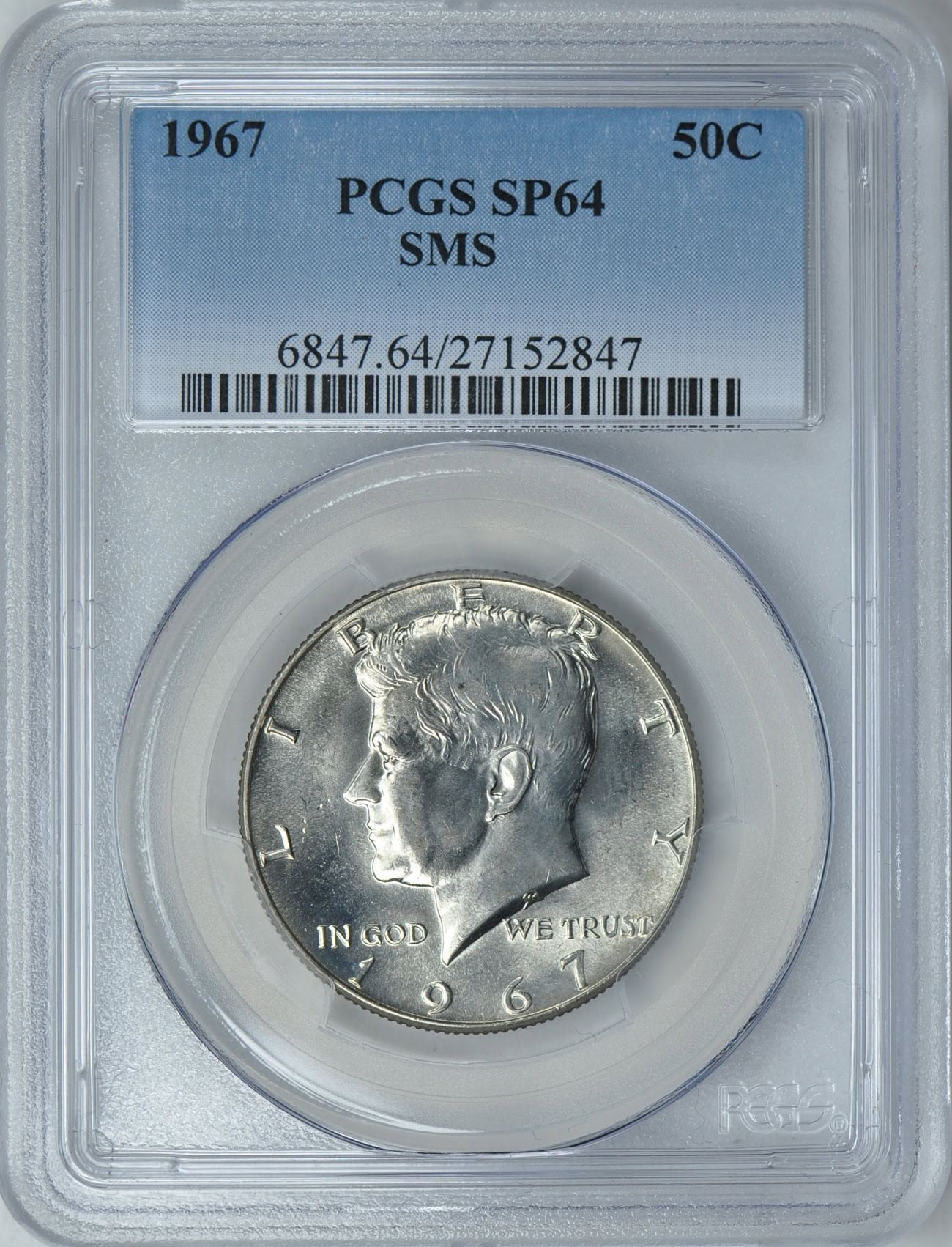 1967 Kennedy Half Dollar SMS PCGS SP-64 (Item 111110