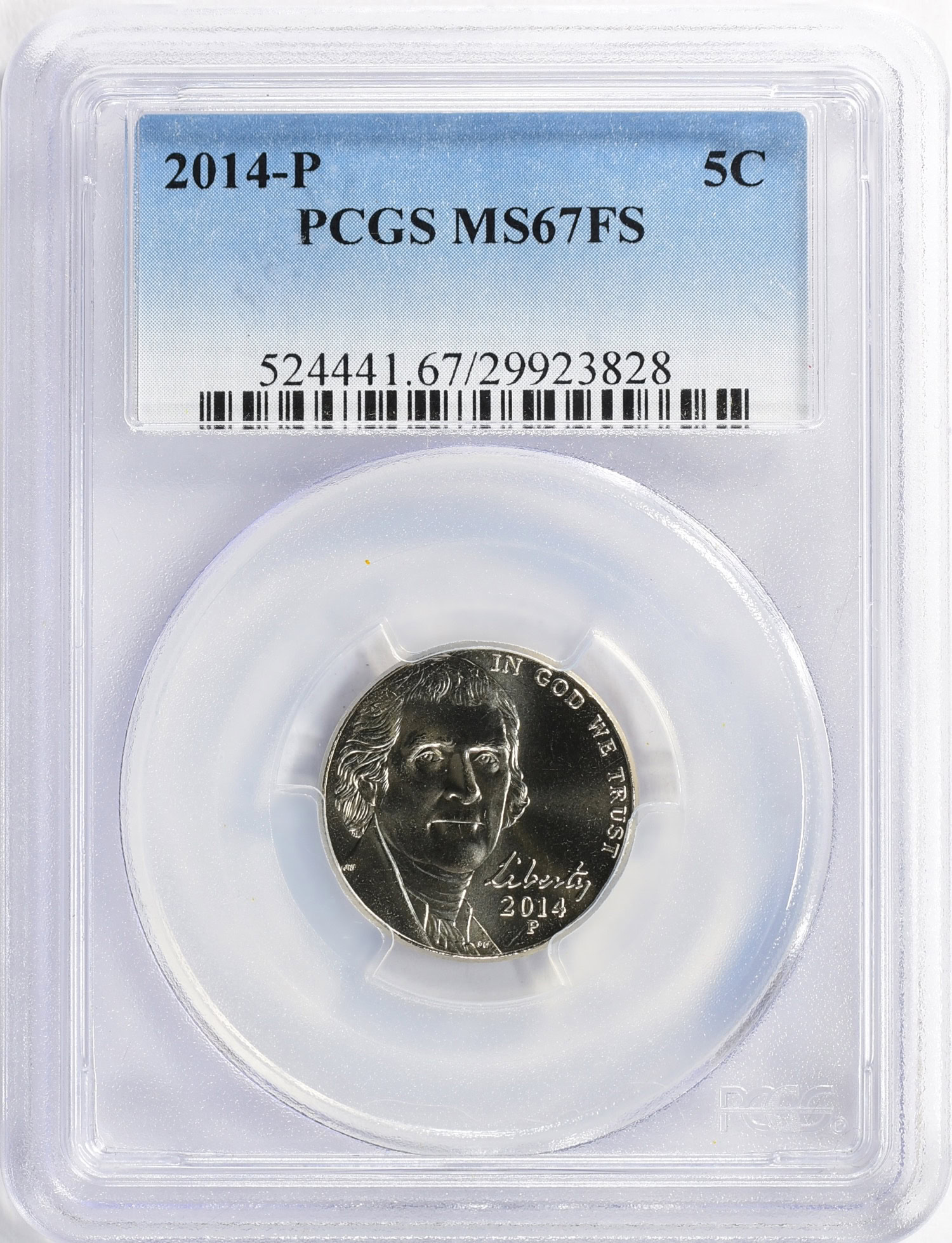2014-P Jefferson Nickel PCGS MS-67 FS (Item 1114305