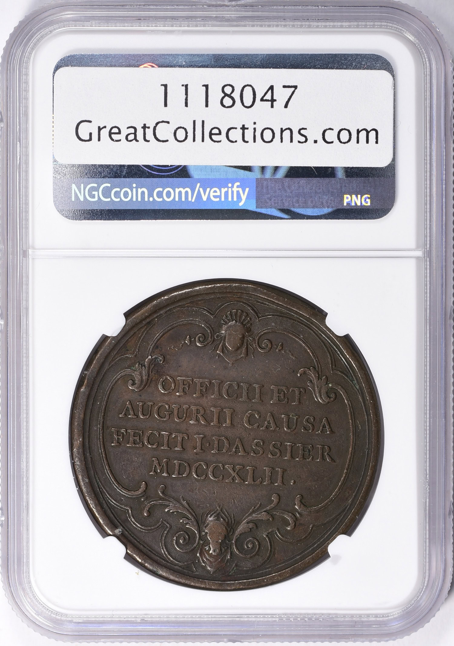 Great Britain 1742-Dated Bronze 42mm William Windham Medal Eimer