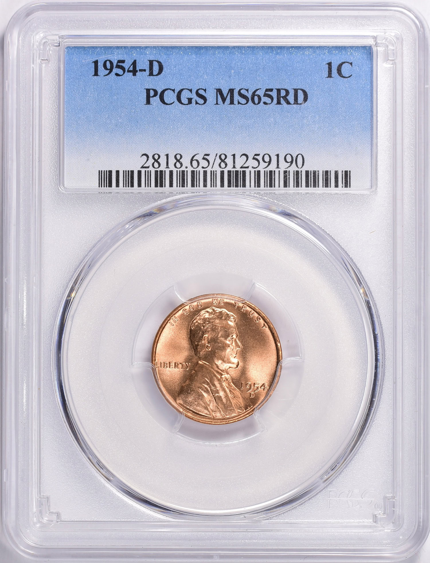 1954-D Lincoln Cent PCGS MS-65 RD (Item 1121865