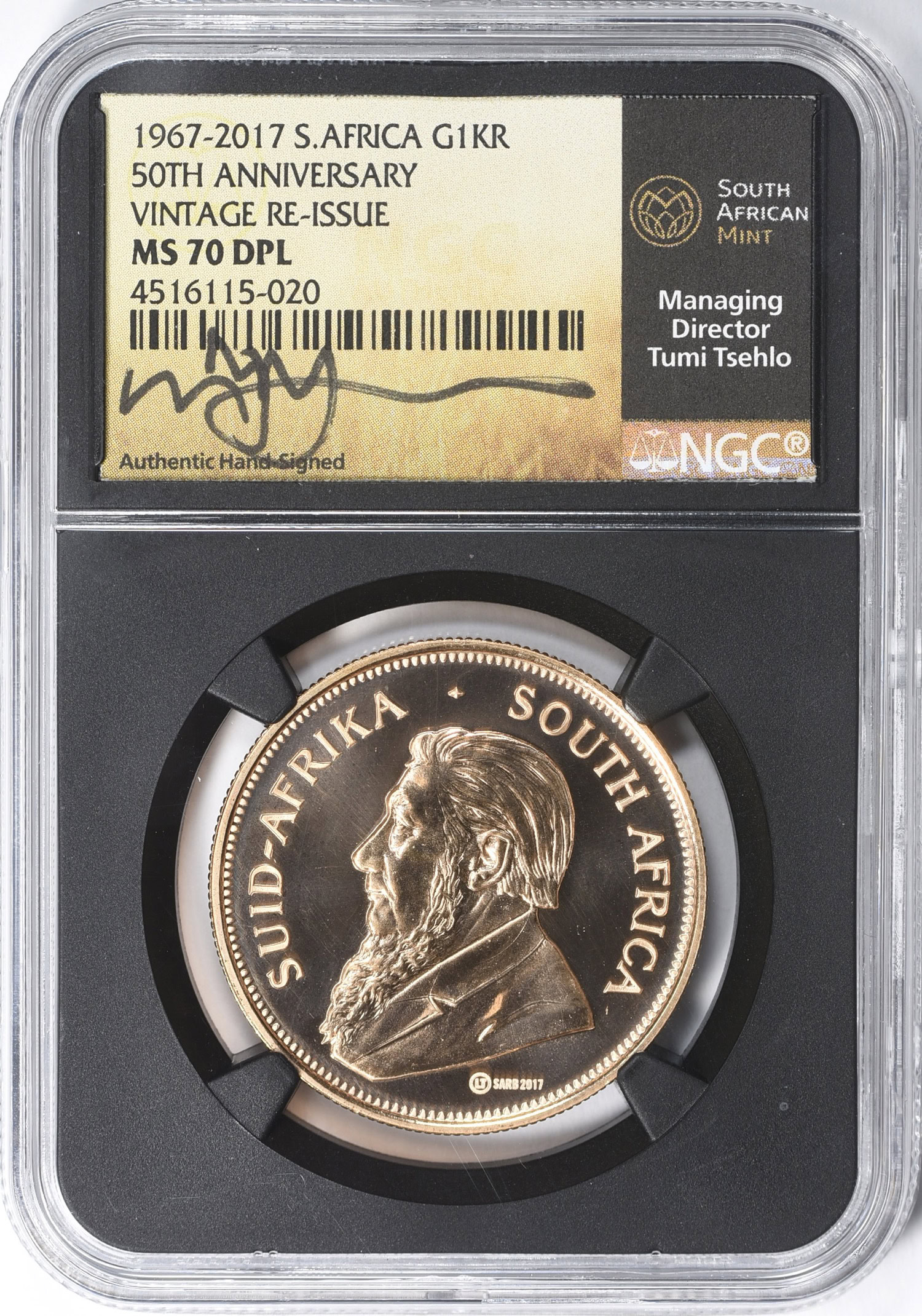 South Africa 1967-2017 Gold Krugerrand 50th Anniversary Vintage Re