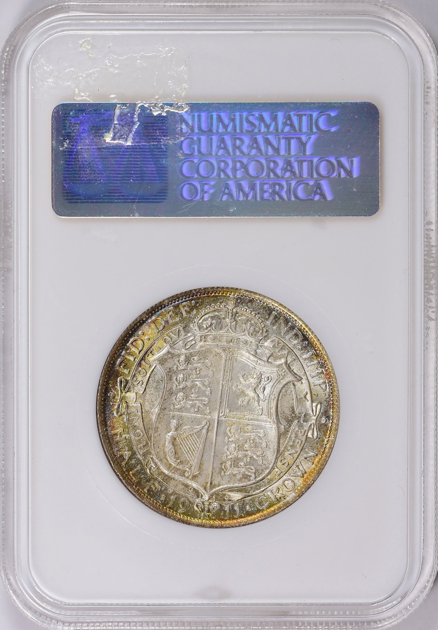 Great Britain 1911 Silver Half Crown NGC MS-65 OH (Toned) | NGC