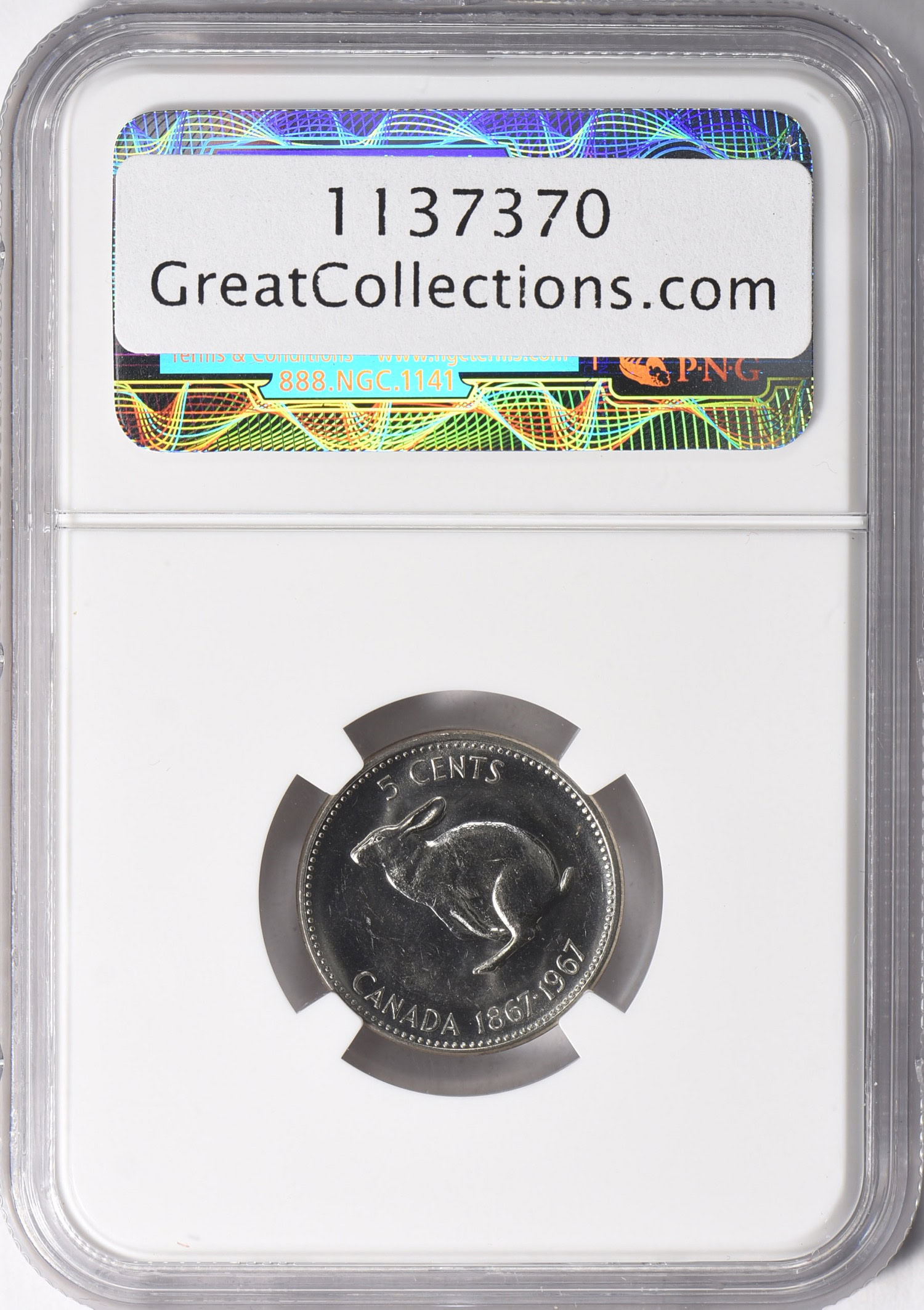 Canada 1967 5 Cents Confederation Centennial KM-66 NGC MS-63 (Item