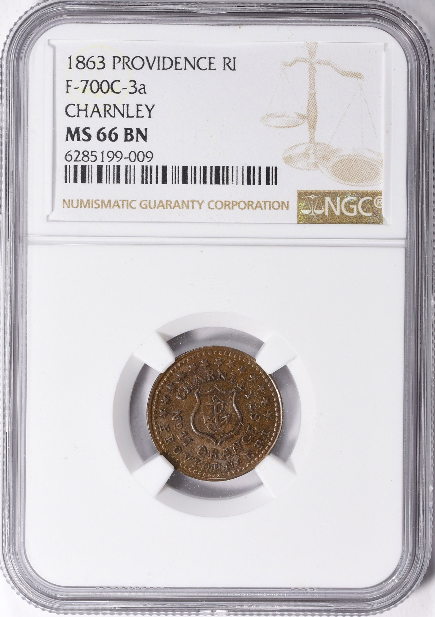 コレクション this is trust coins 1863 Providence, Rhode Island Charnley Civil War Token F-700C-3a