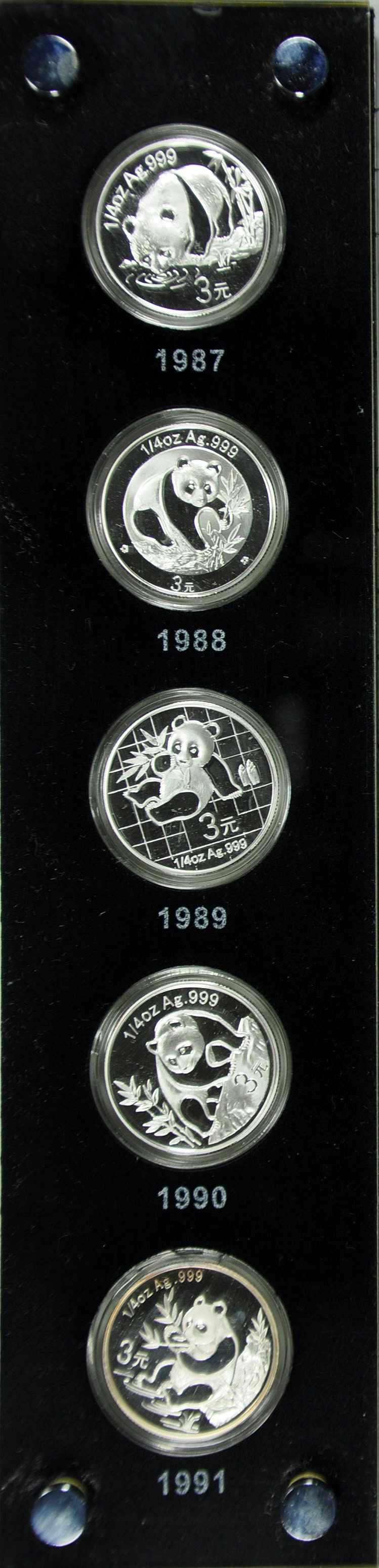 【まとめ売り】25th Anniversary Collection 5p China 2007 25th Anniversary Silver Panda Commemorative Proof Set