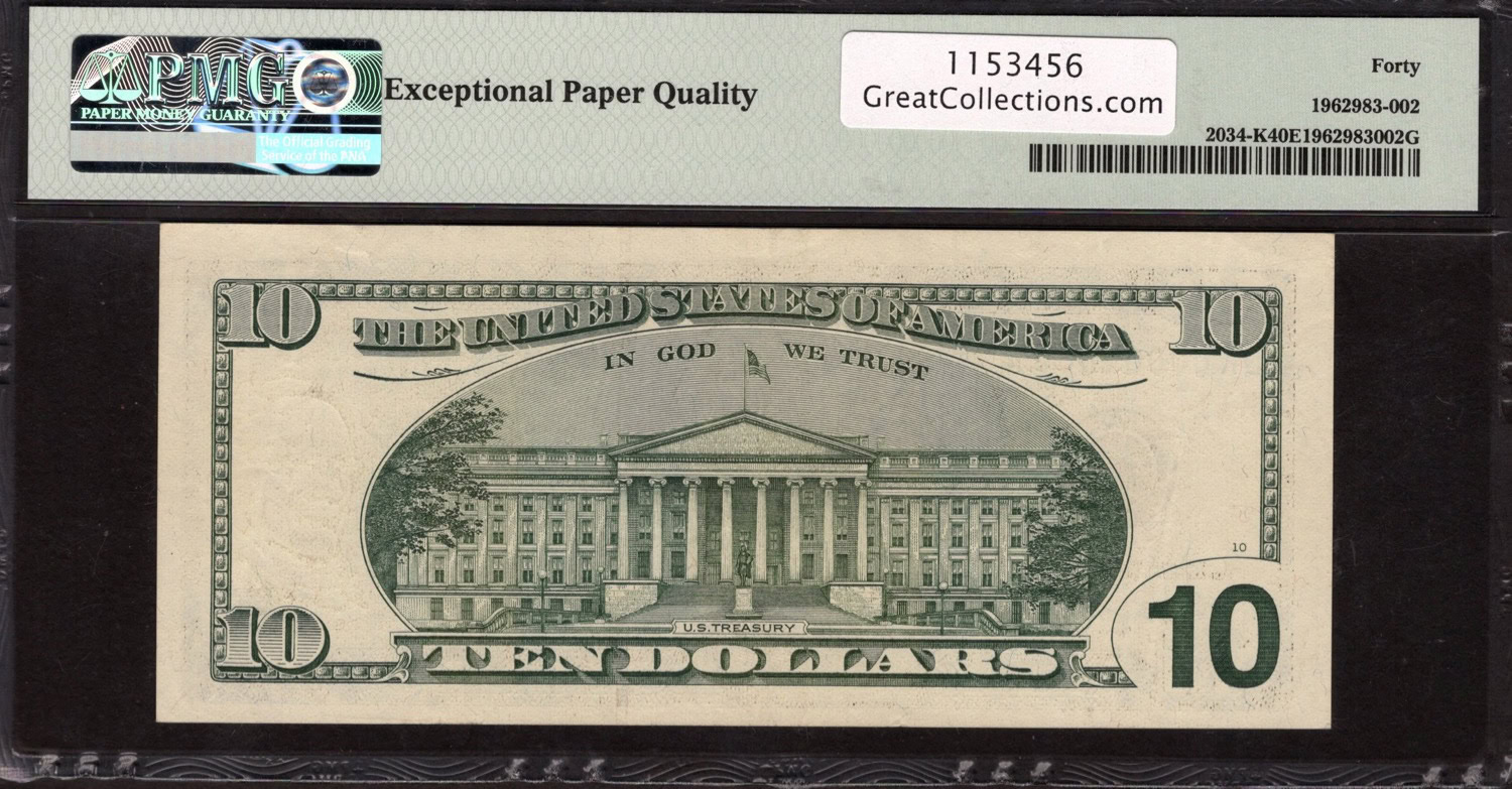 Fr. 2034-K (BKA Block) 1999 $10 Dallas Federal Reserve Note Low Seven ...