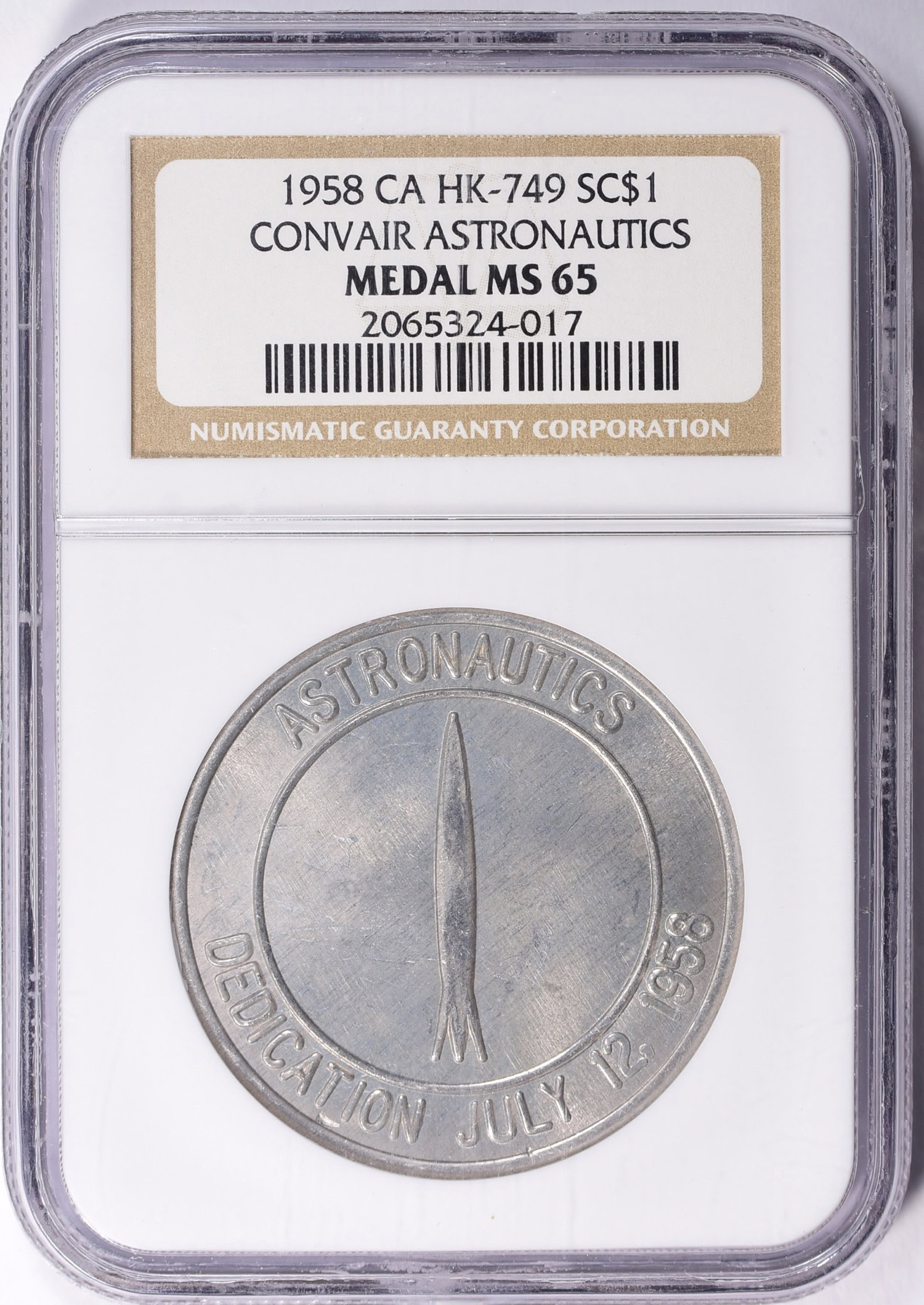 1958 Convair Astronautics Plant Dedication So-Called Dollar HK-749