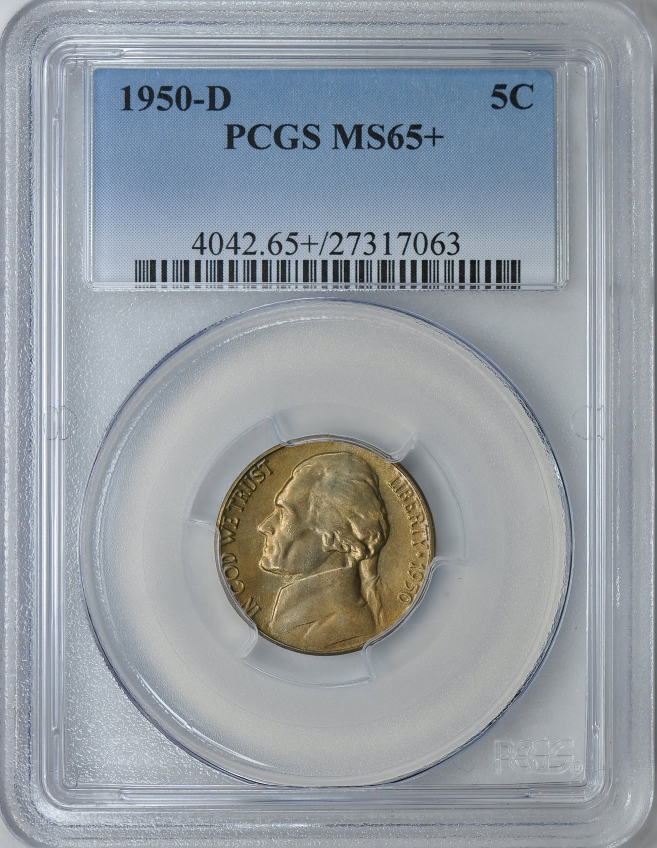 値下げレアUSAシェイプ美品rustyBaliSingleグッドサイズ5’10 1950-D Jefferson Nickel PCGS MS-65+ (Item 115742