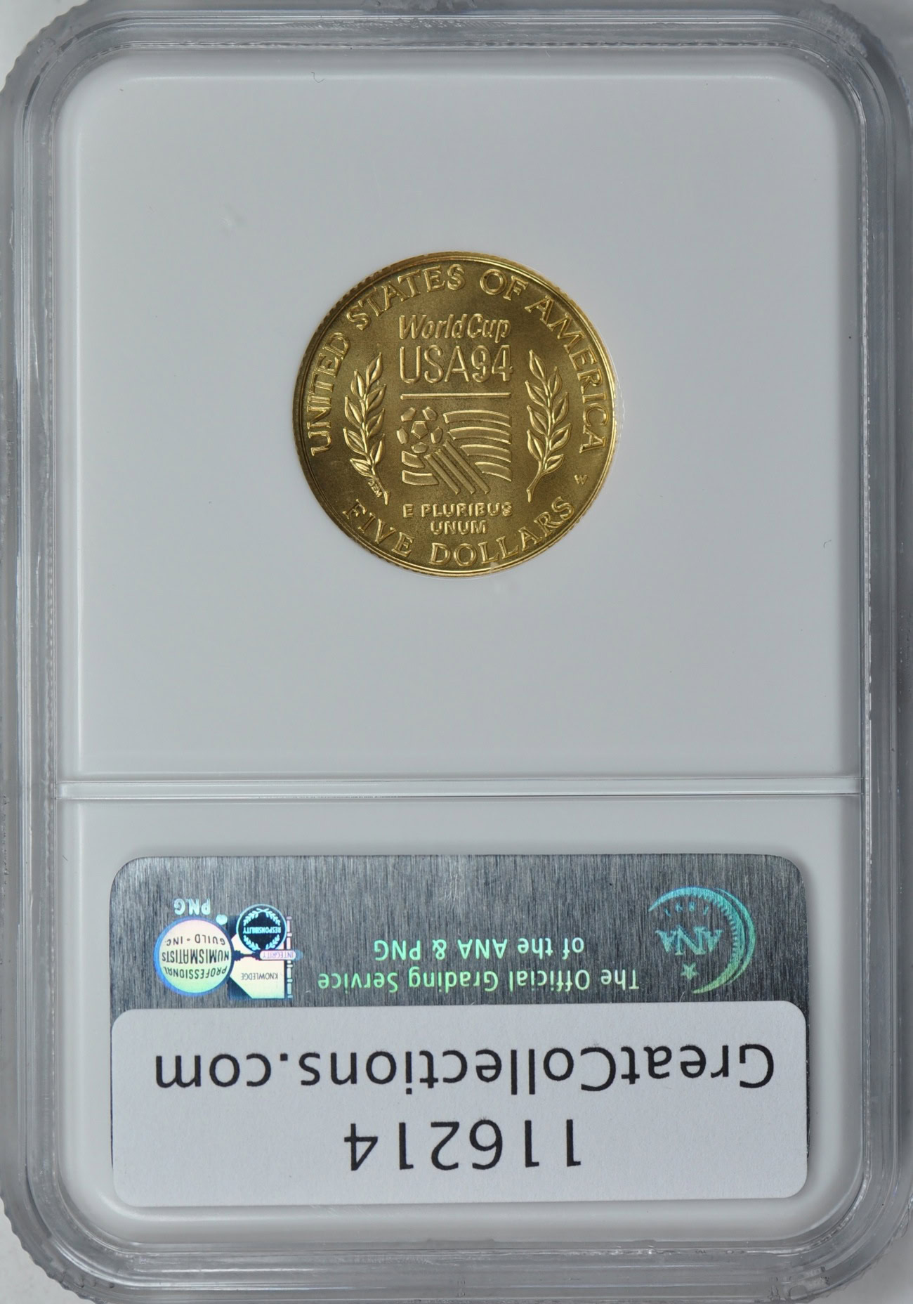 1994-W World Cup Tournament Gold $5 NGC MS-70 (US Vault Collection