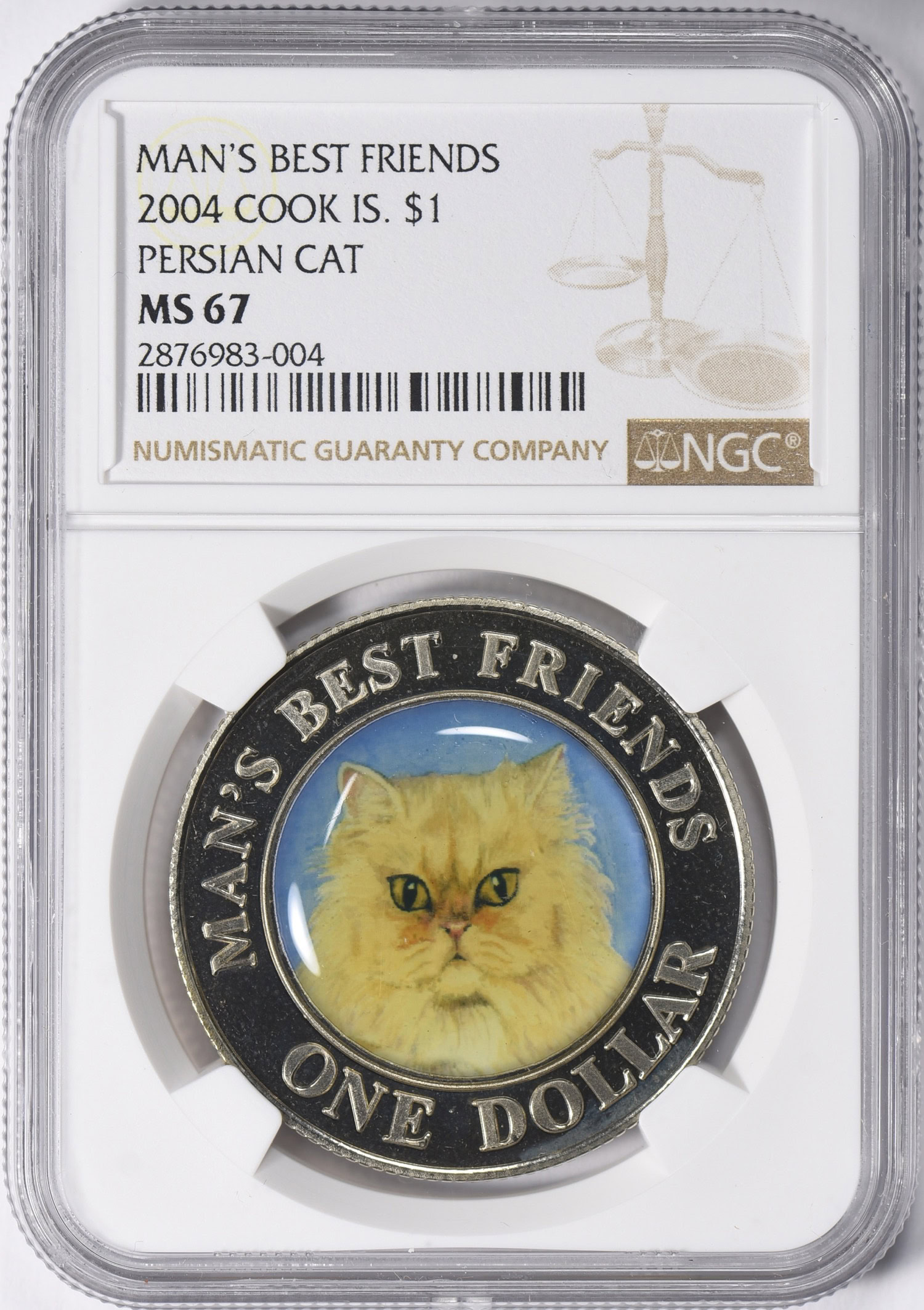 20ドラクマ 1998年製 25枚入り+24 = 49 total Cook Islands 2004 Enameled Dollar Persian Cat NGC MS-67 | NGC Cert