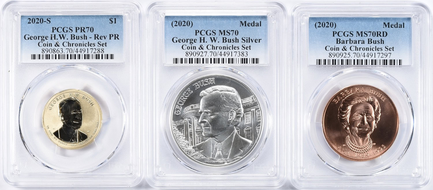 2020-S and (2020) Presidential Dollar George H.W. Bush Reverse