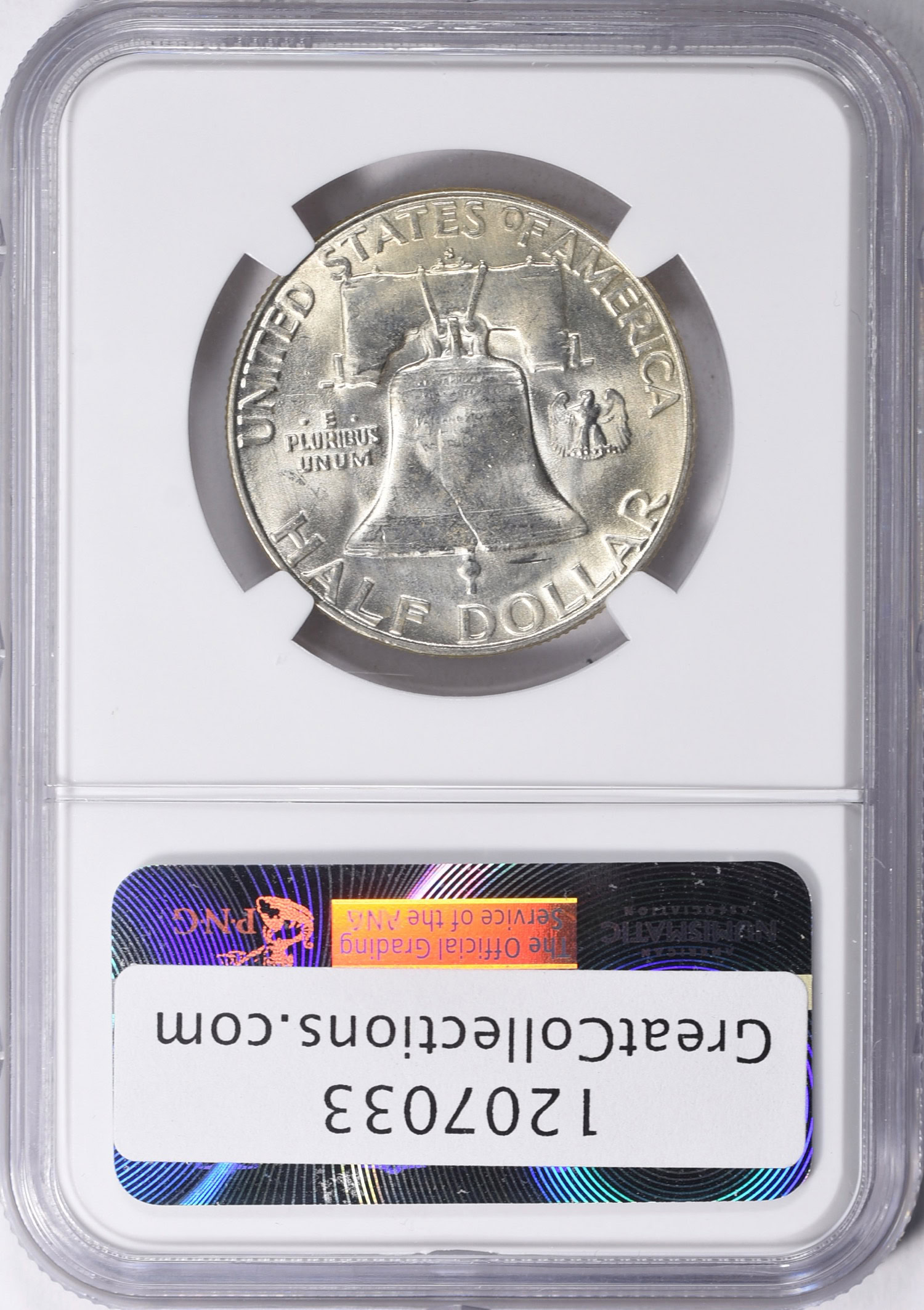 Mint Error 1952-S Franklin Half Dollar Obverse Struck Through NGC