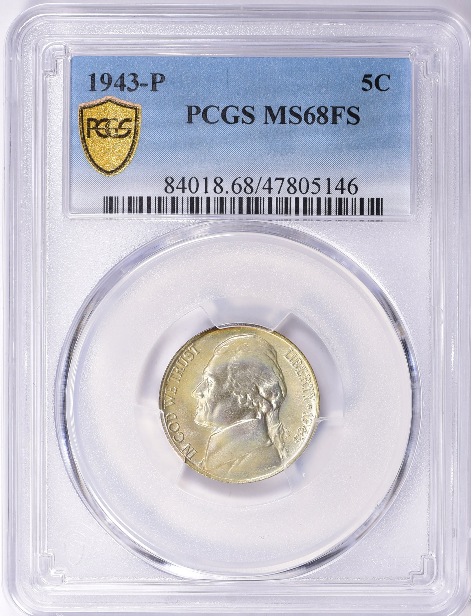 1943-P Jefferson Nickel PCGS MS-68 FS (Item 1207945