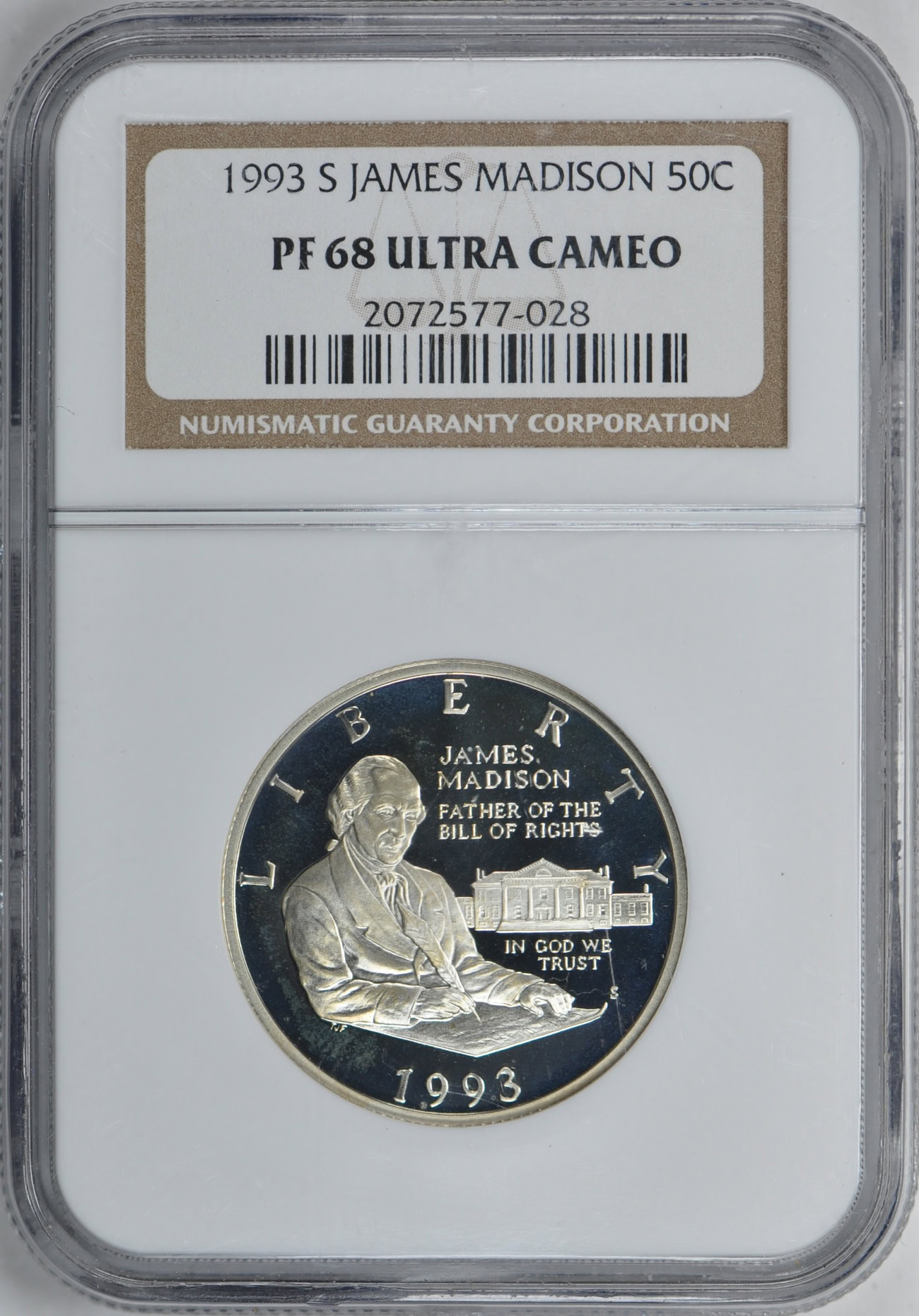 newton まとめ売り　1991 II〜1993 II 1993-S James Madison and Bill of Rights Silver Half Dollar NGC