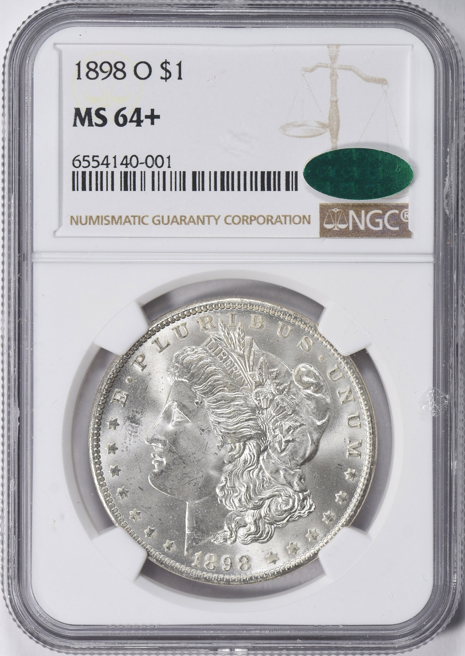 1898-O Morgan Silver Dollar NGC MS-64+ (CAC Green) (Item 1216608