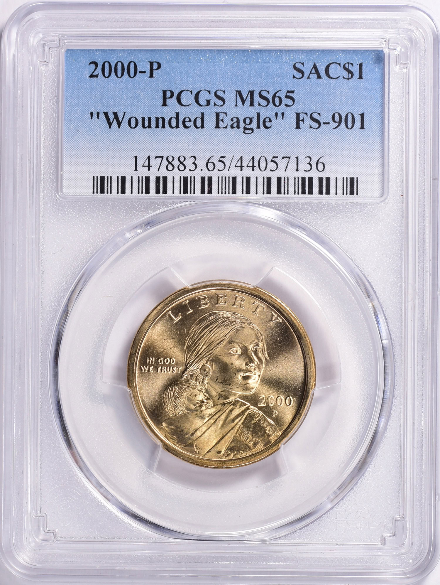 2000-P Sacagawea Dollar Wounded Eagle FS-901 PCGS MS-65 (Item 1220029 ...