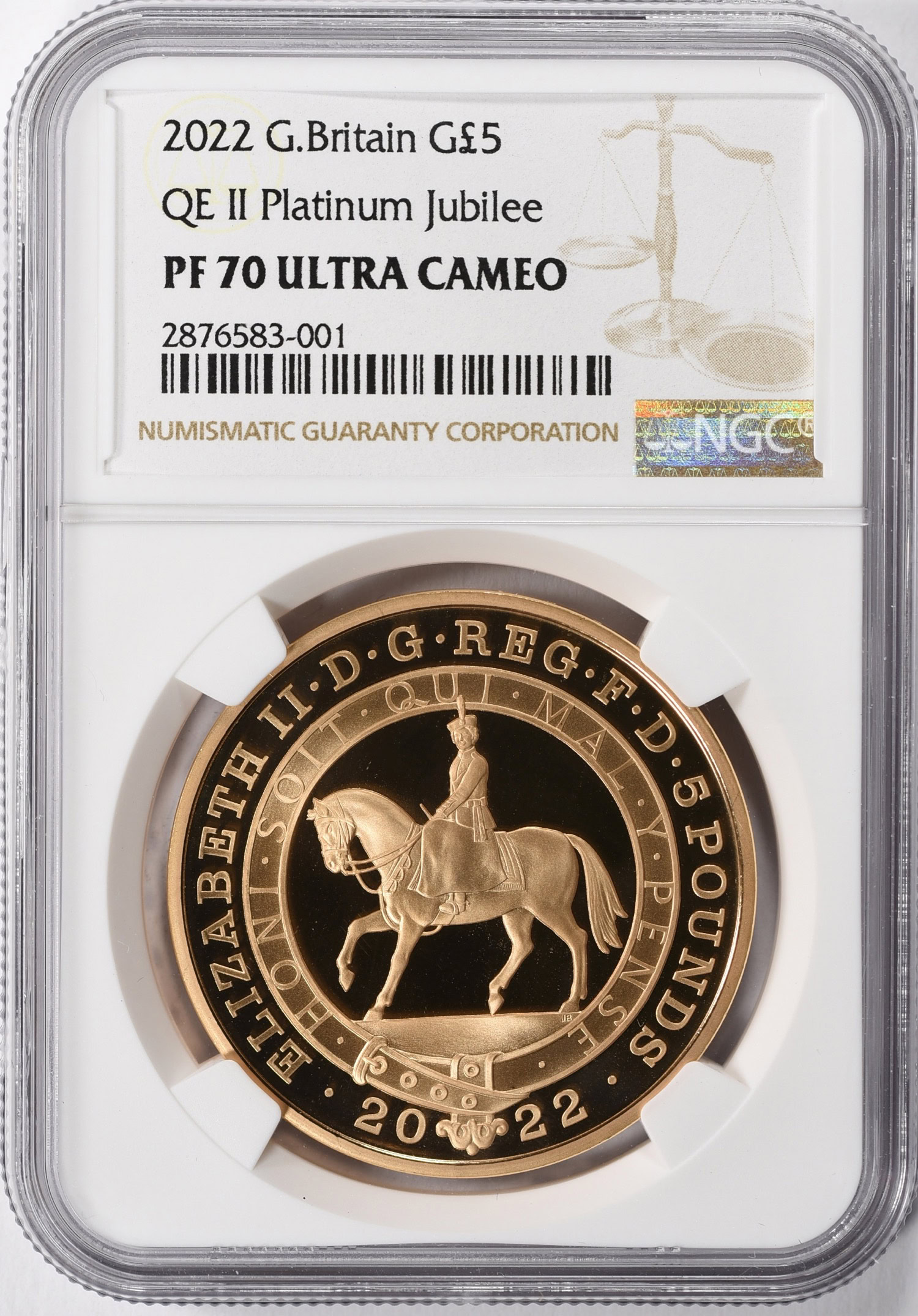 Great Britain 2022 Gold 5 Pounds Queen Elizabeth II's Platinum