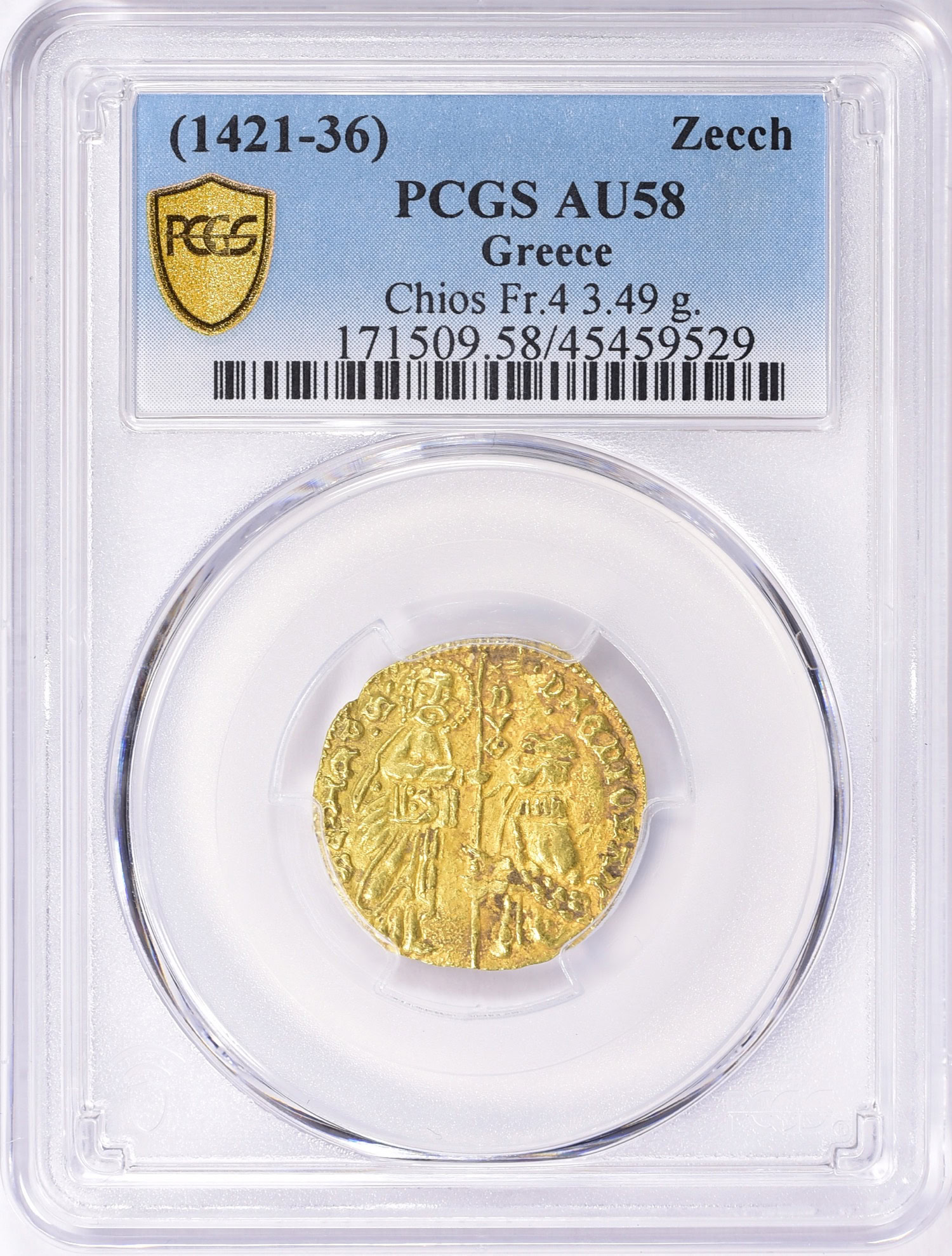 Crusader States - Chios ND (1421-36) Imitation Venetian Gold