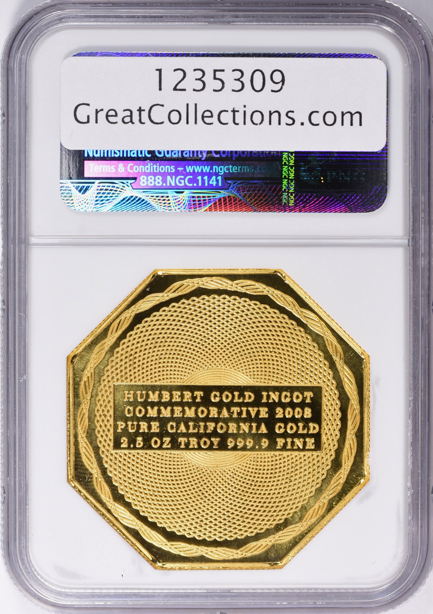 2008 Humbert Commemorative 2.5 oz. Troy 999.9 Thous. Fine
