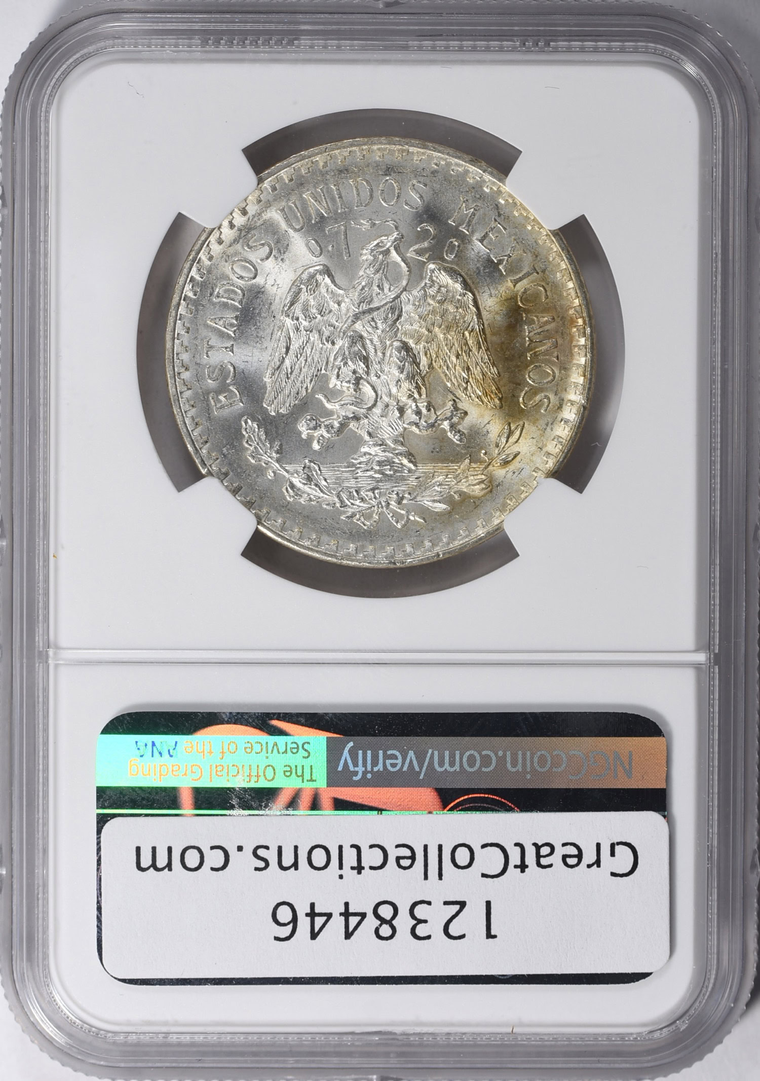 Mexico 1932-M Silver Peso Closed 9 KM-455 NGC MS-64 (Item 1238446