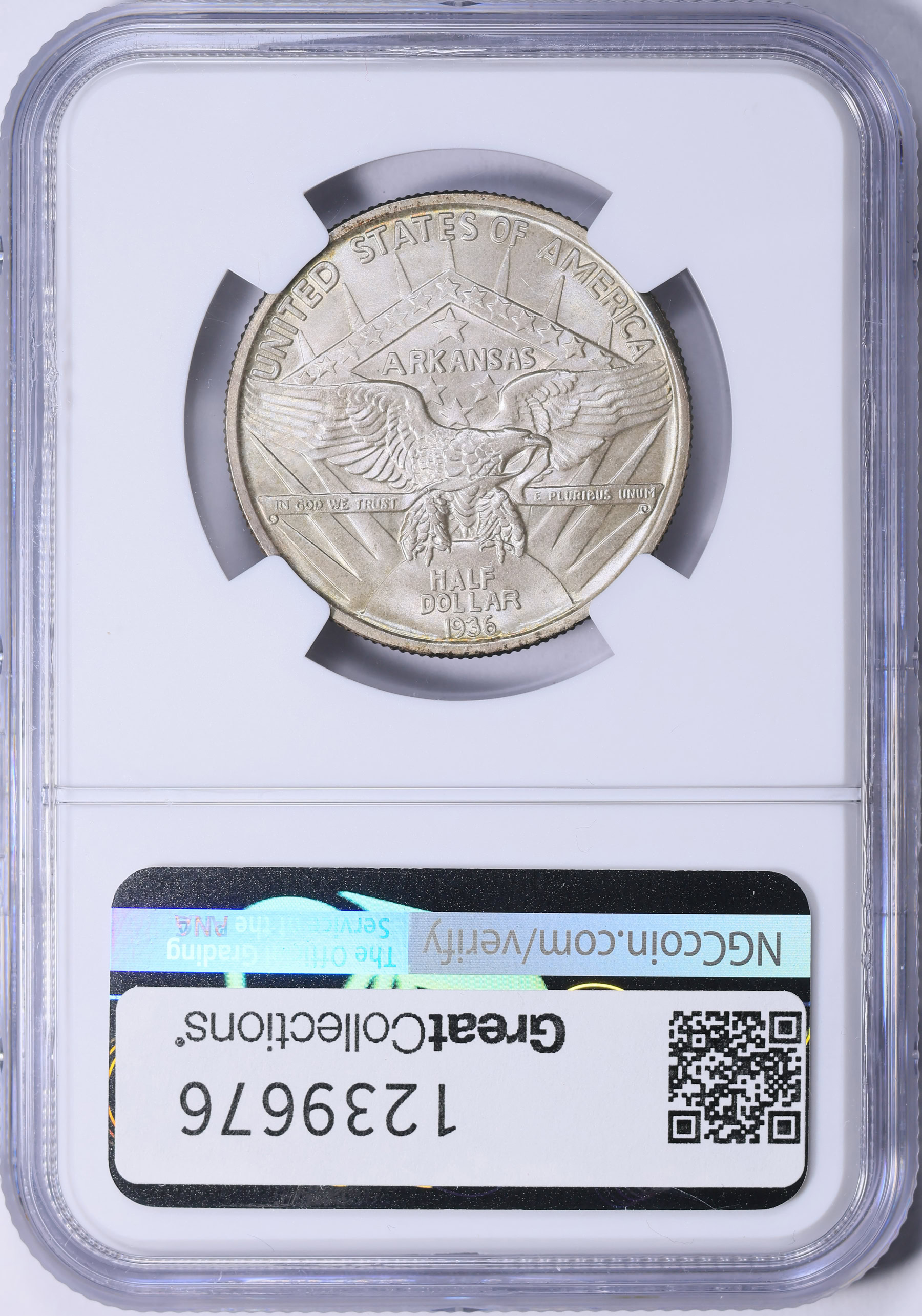 1936 Arkansas Centennial-Robinson Half Dollar NGC MS-67 (CAC Green