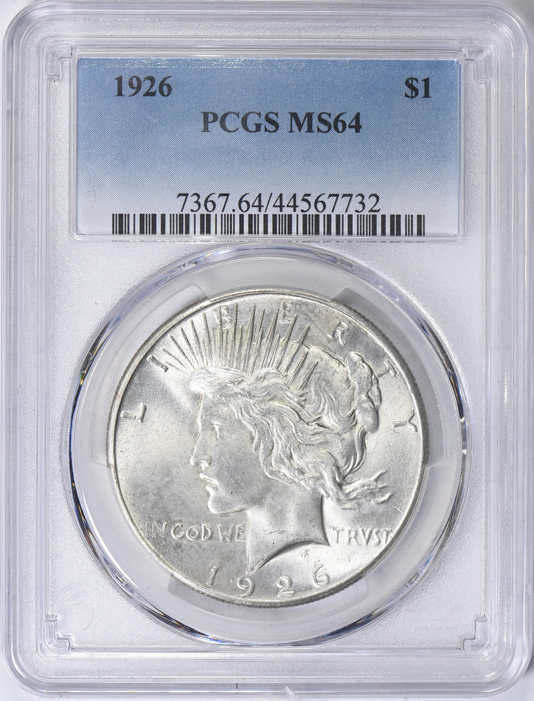 1926 Peace Silver Dollar PCGS MS-64 (Item 1256427) | GreatCollections ...