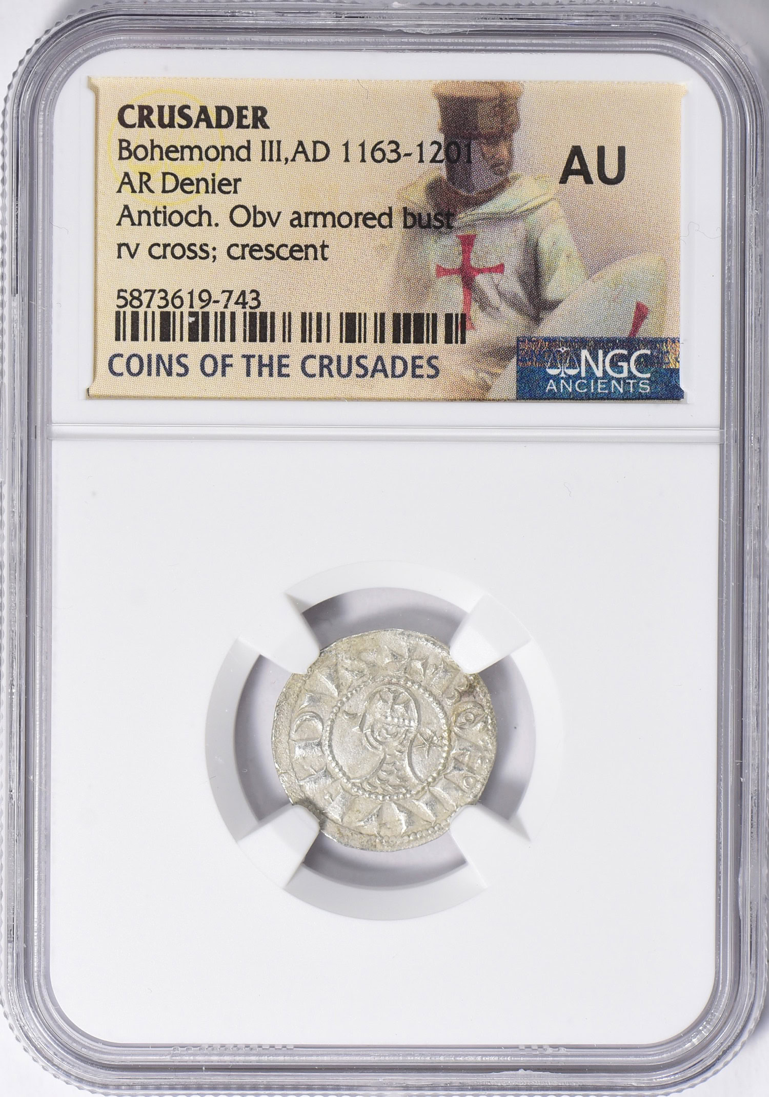 Crusader States - Antioch ND (1163-1201) Silver Denier of Bohemond