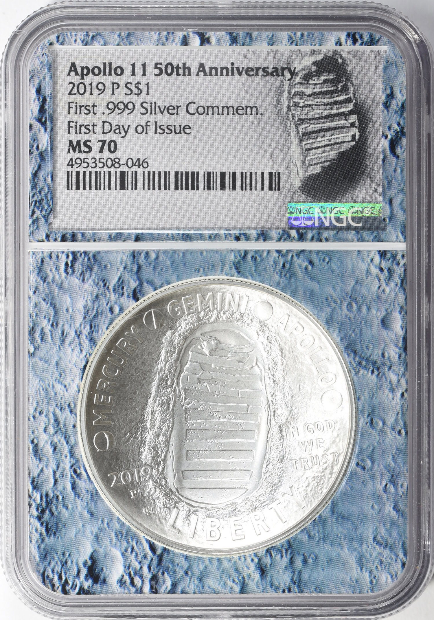 2019-P Apollo 11 50th Anniversary Silver Dollar First Day of Issue NGC ...
