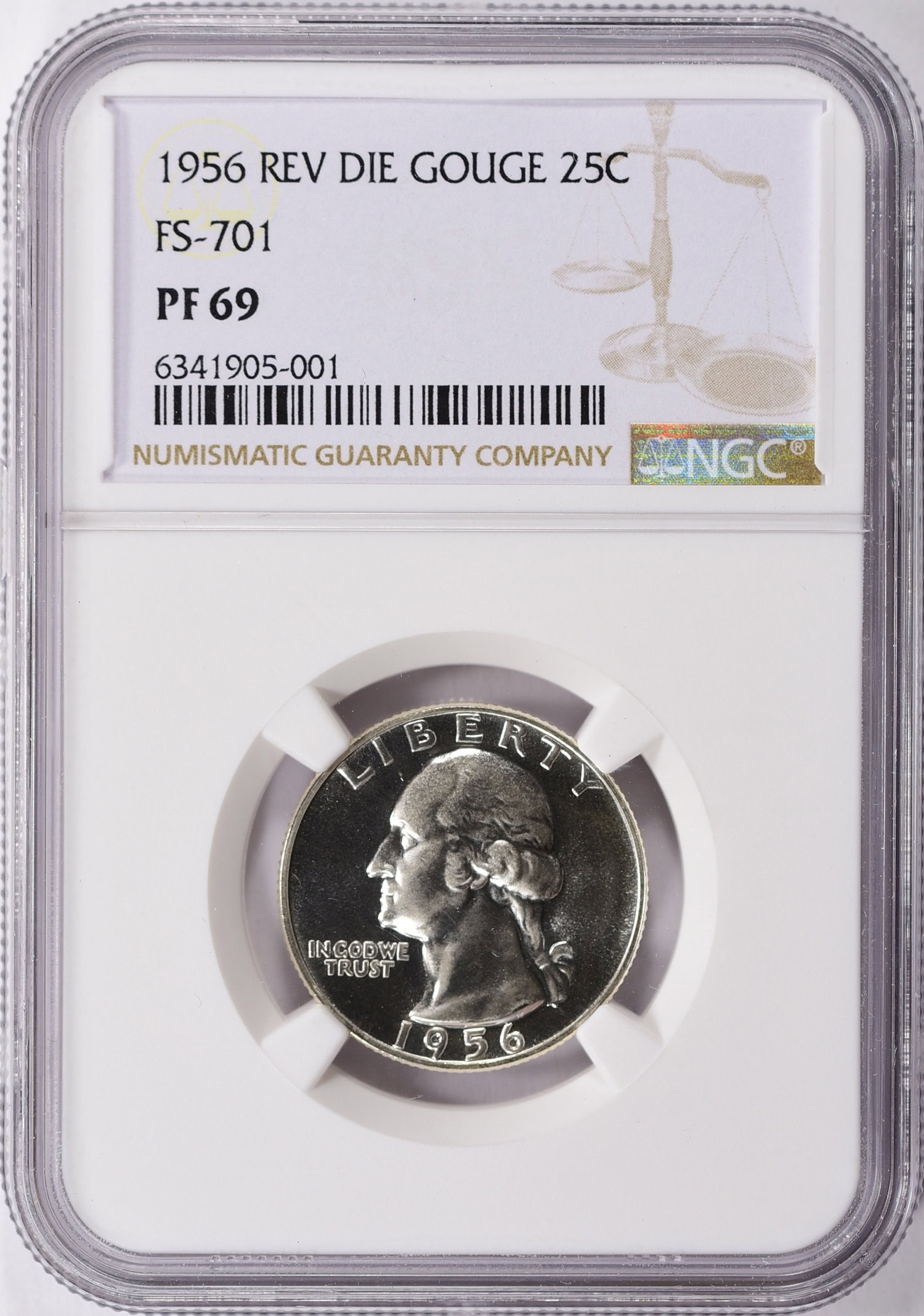 Quarters With Gouges Around Rim 1956 Washington Quarter Rev Die Gouge FS-701 NGC Proof-69 (Item 1291377 ...