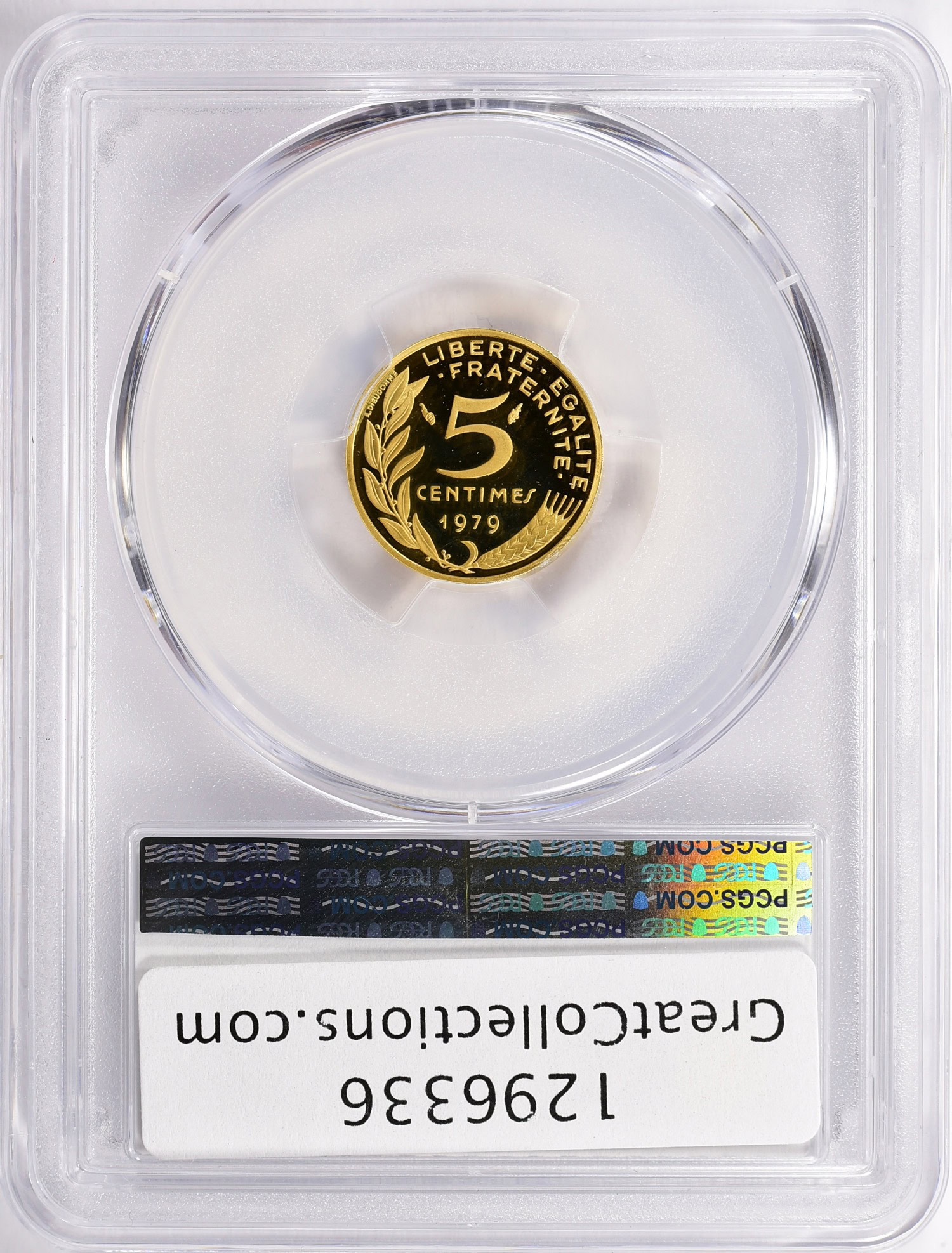 France 1979 Gold 5 Centimes Piefort KM-P627 PCGS SP-67 (AGW