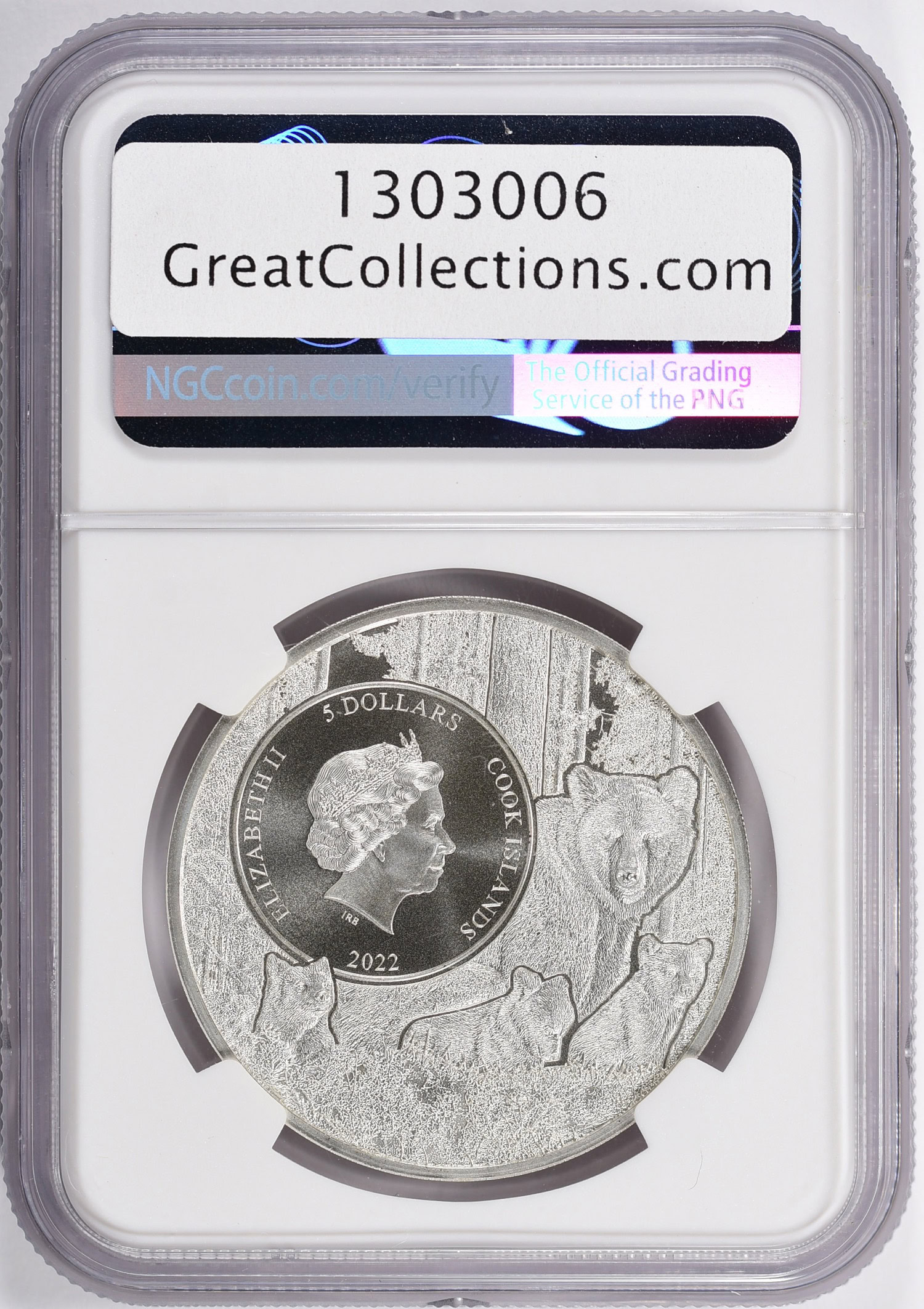 Cook Islands 2022 Colorized Silver $5 U.S. State Animals Series