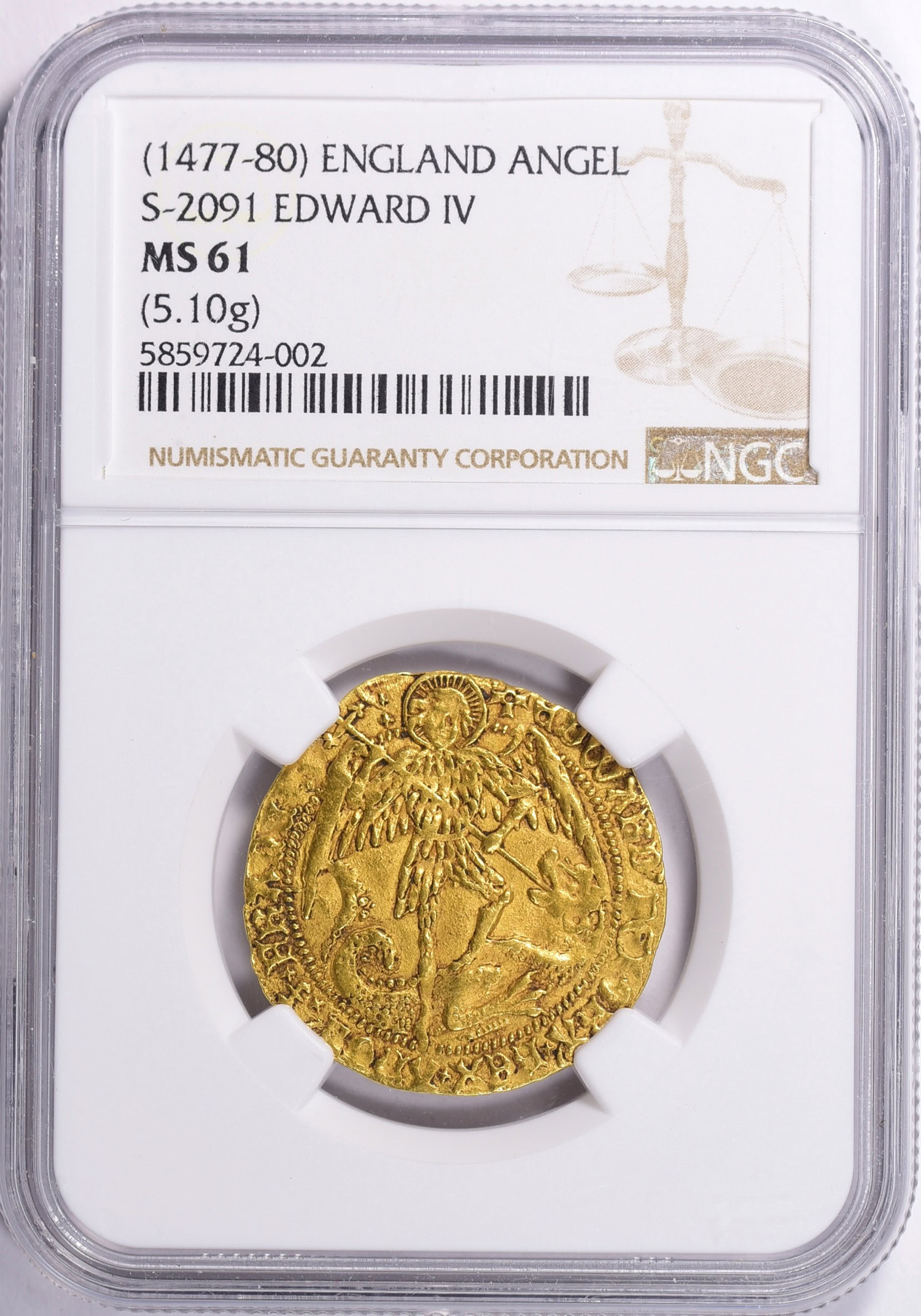 エドワード昌司ファウルクス EDDIE GOLD エディゴールド定価14800円 Great Britain 1471 Gold Angel of Edward IV S-2091 Cinquefoil NGC