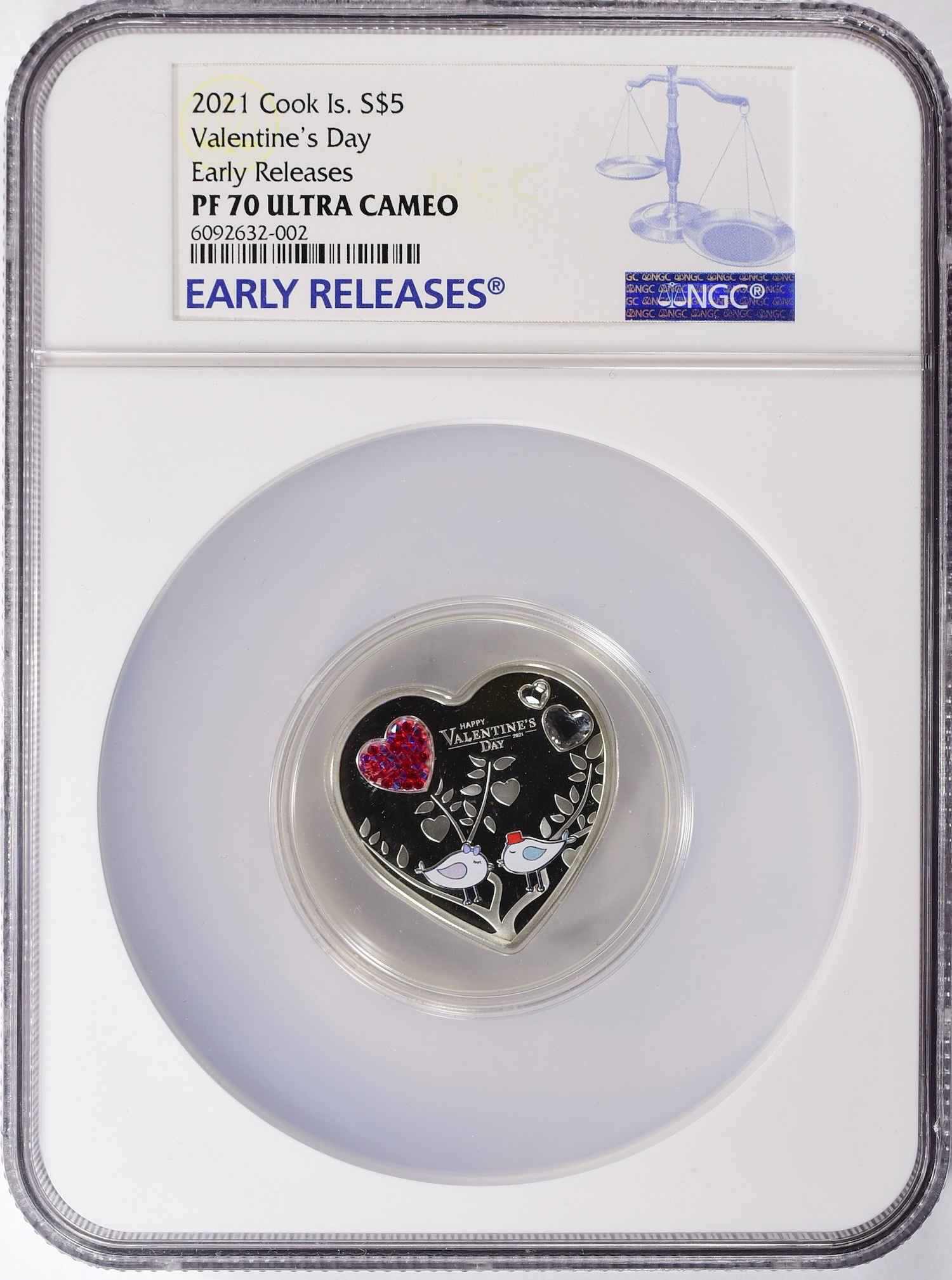 ☆入手困難☆ NGC最高鑑定! happy Valentine bi-mint 2021 MS70 ギルド 1オンス