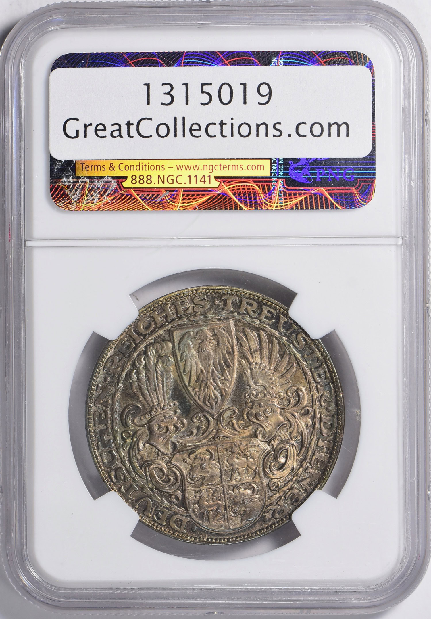 Germany 1927-D Silver Medallic 5 Marks Von Hindenburg 80th