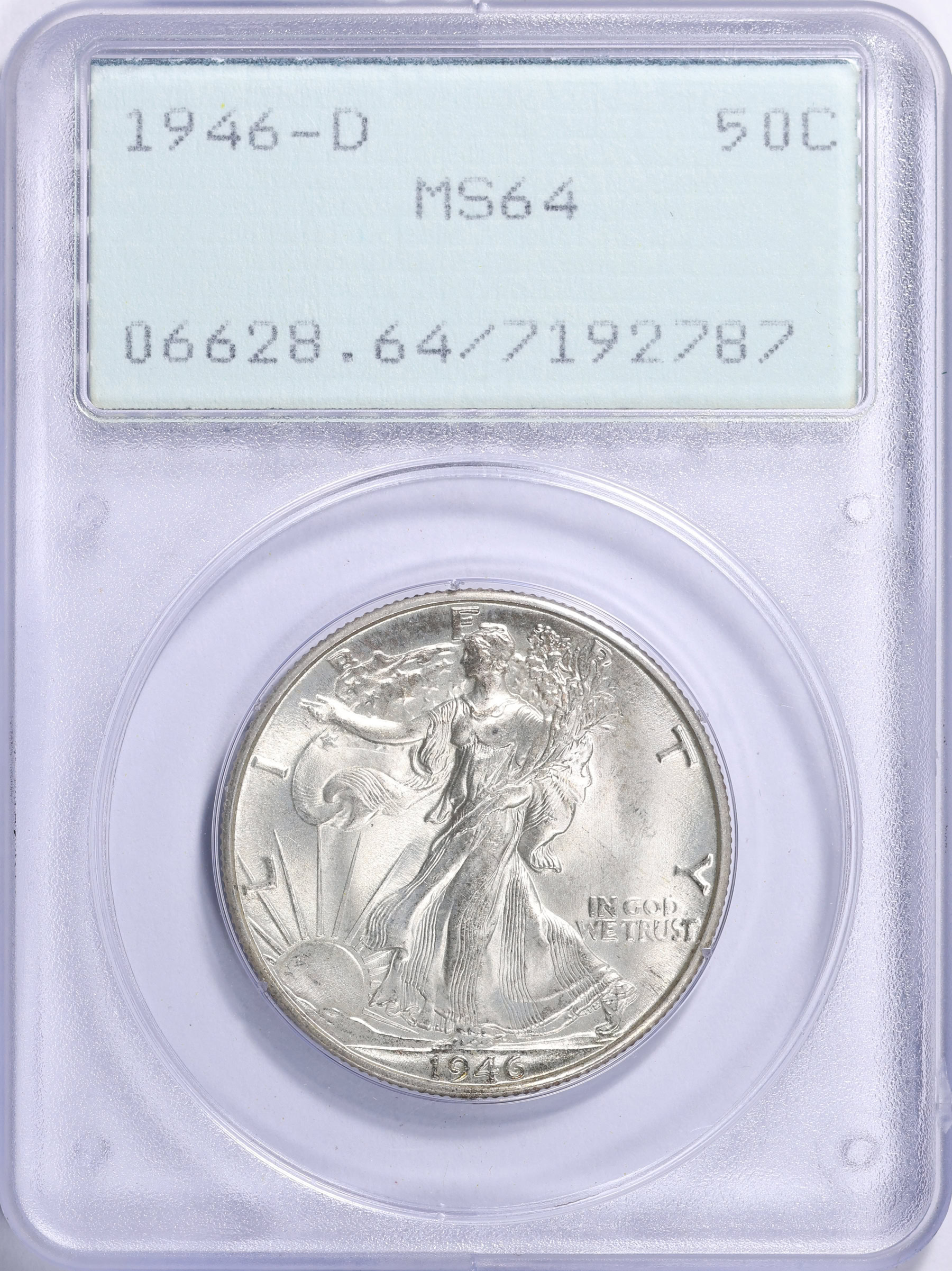 1946-D Walking Liberty Half Dollar PCGS MS-64 OGH (1st Gen) (Item