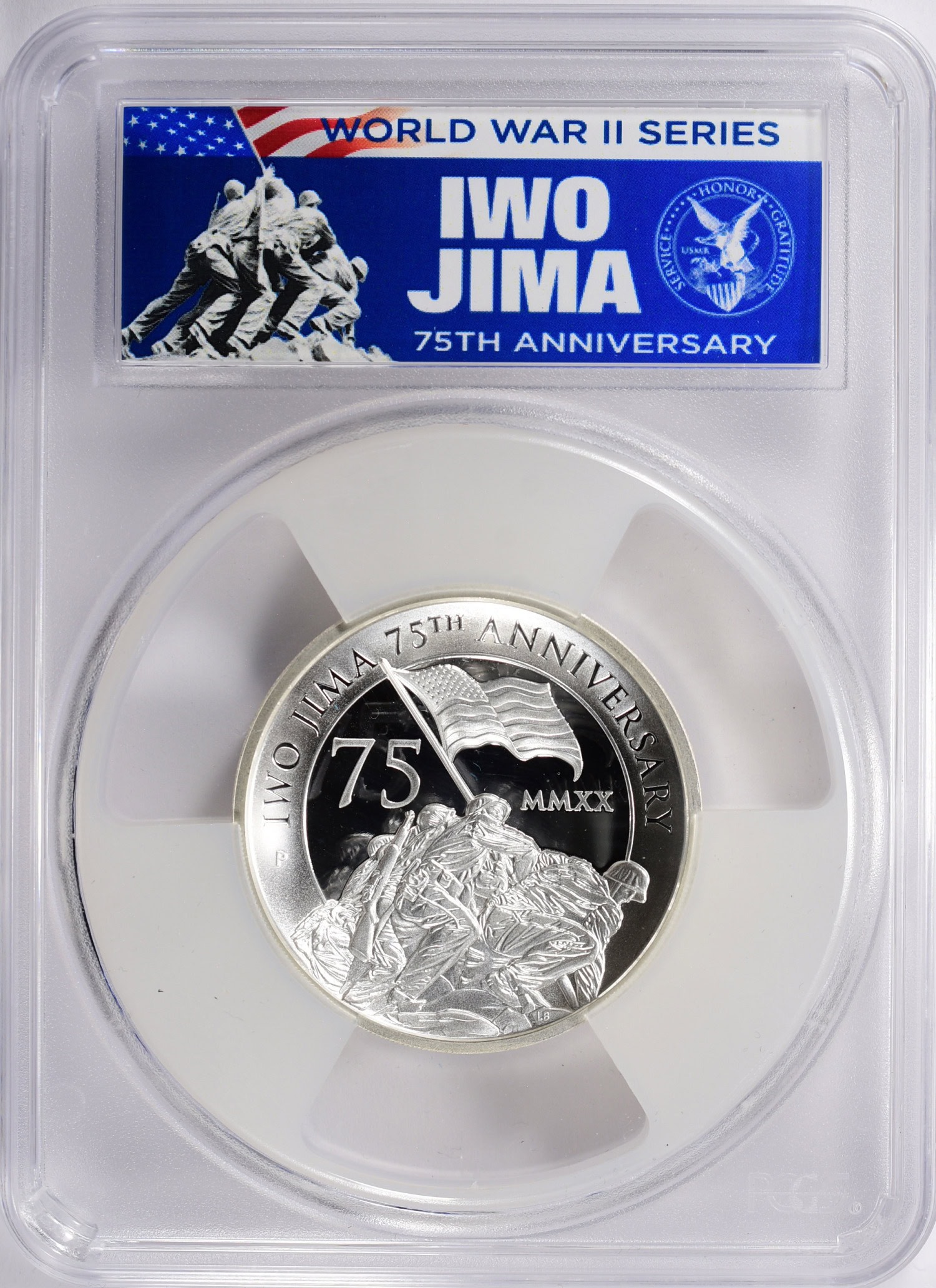 Tuvalu 2020-P Silver $5 Iwo Jima 75th Anniversary First Day of