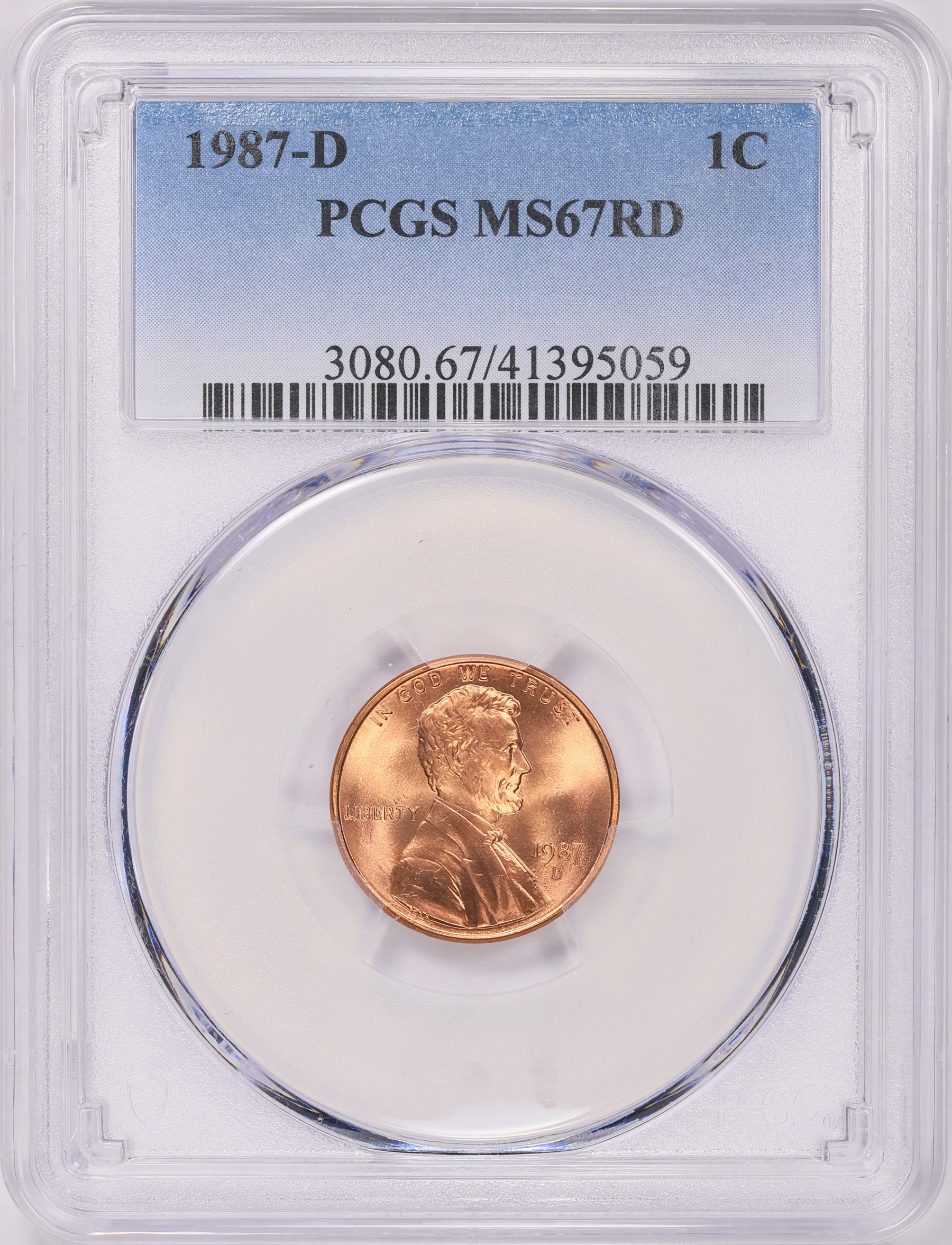1987-D Lincoln Cent PCGS MS-67 RD (Item 1340675) | GreatCollections ...