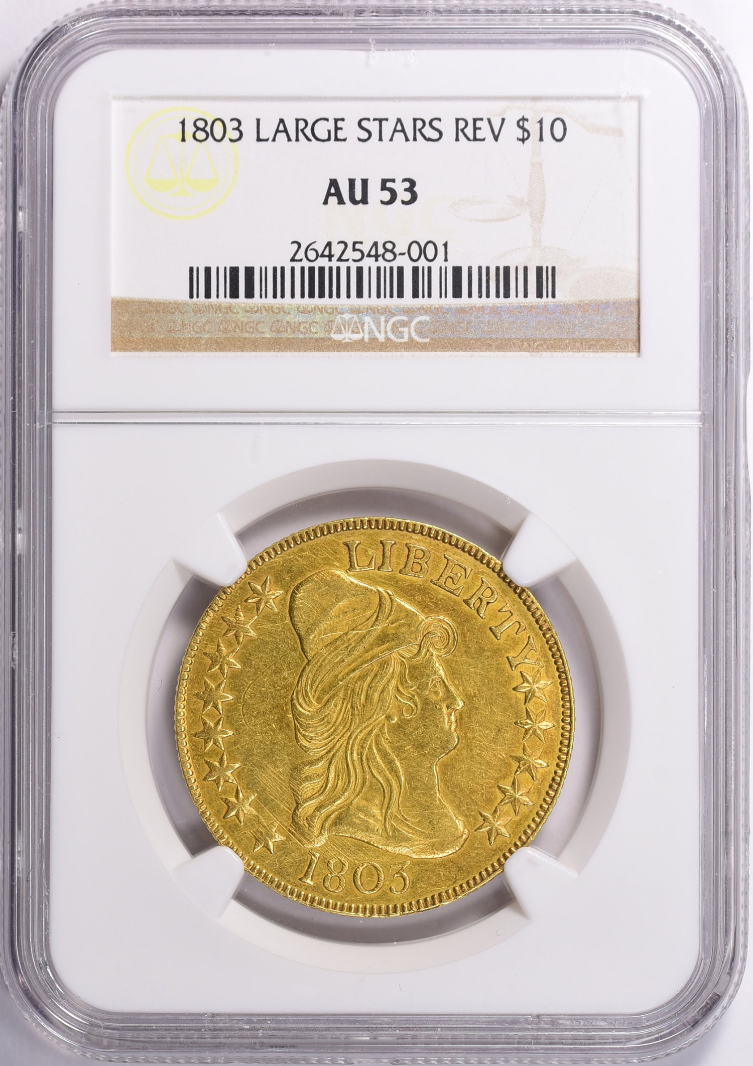 1803 Capped Bust Gold Eagle Large Stars Reverse NGC AU-53 (Item 1351127 ...
